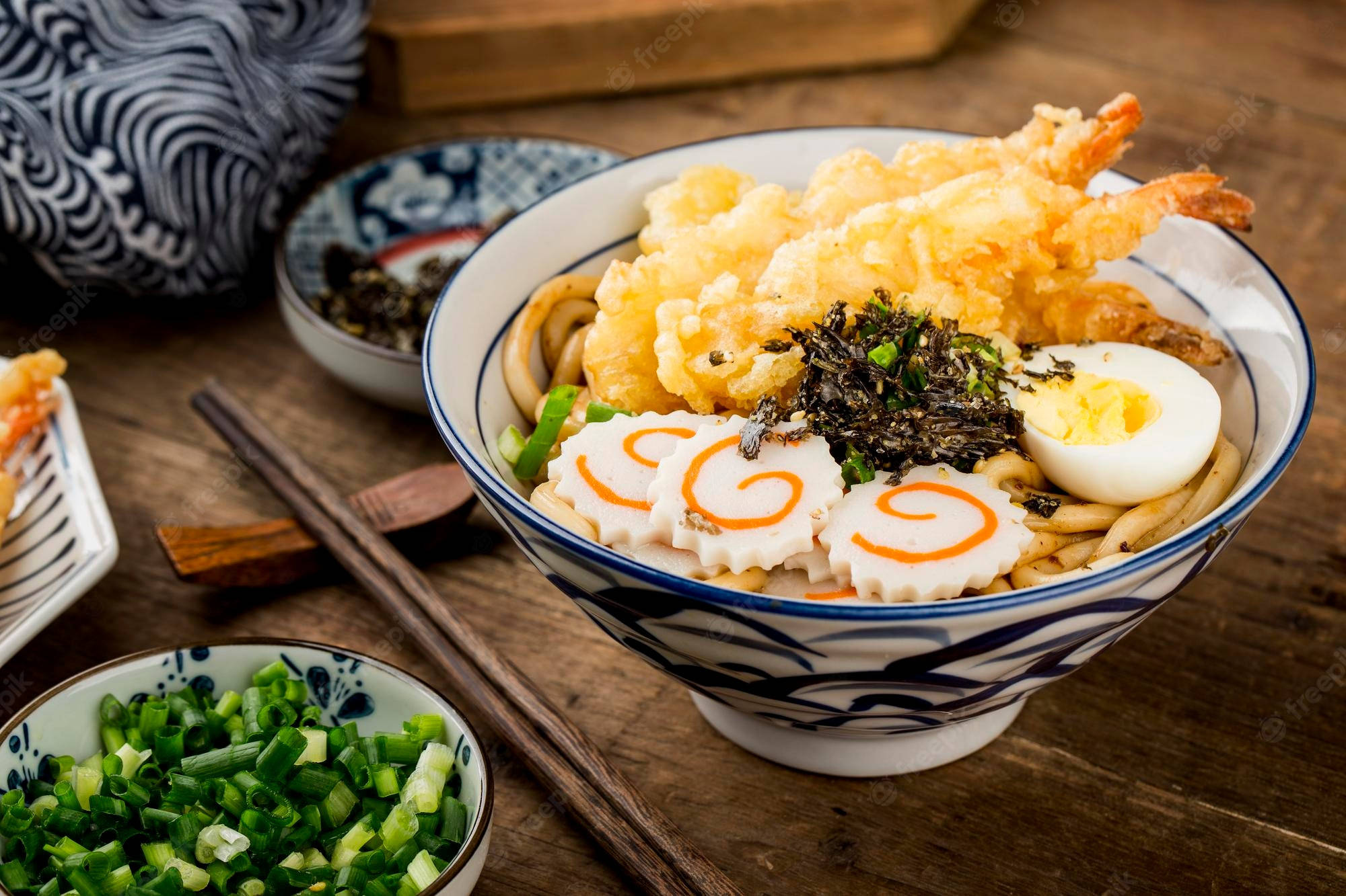Tempura, udon, shrimp, Full HD Desktop Wallpaper