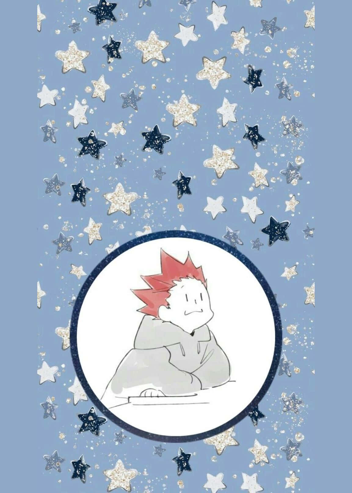 Tendo Satori, red spiky hair, circular frame, HD Phone Wallpaper