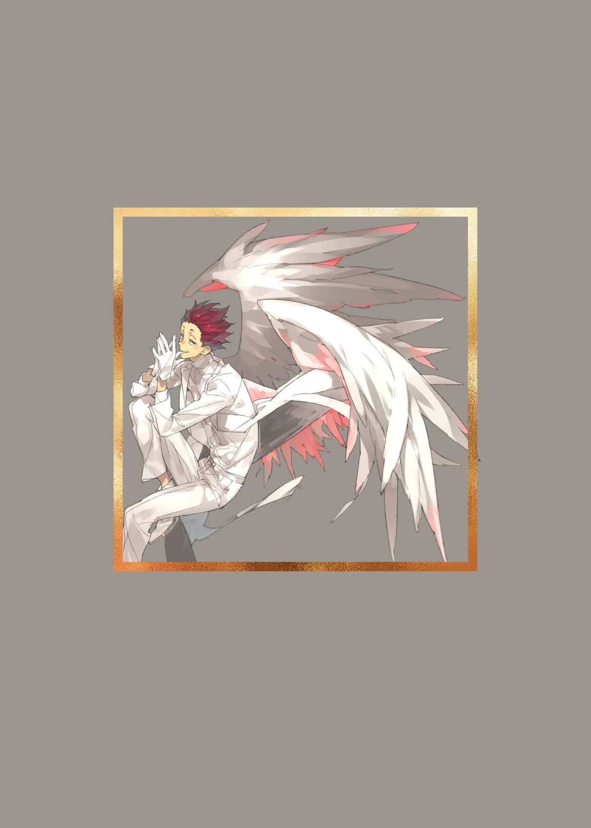 Tendo Satori, red-haired anime character, white suit, HD Phone Wallpaper