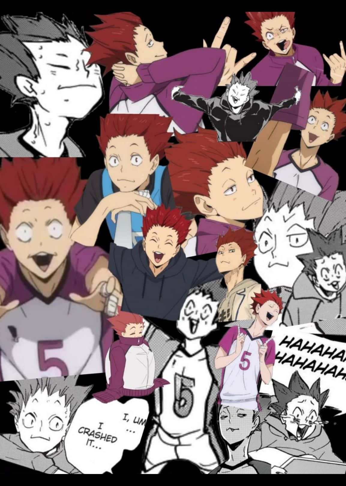 Tendo Satori, red hair, purple accents, HD Phone Wallpaper