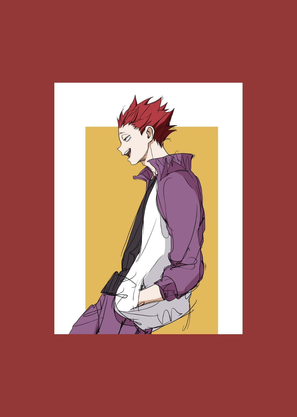 Tendo Satori, spiky red hair, purple jacket, HD Phone Wallpaper