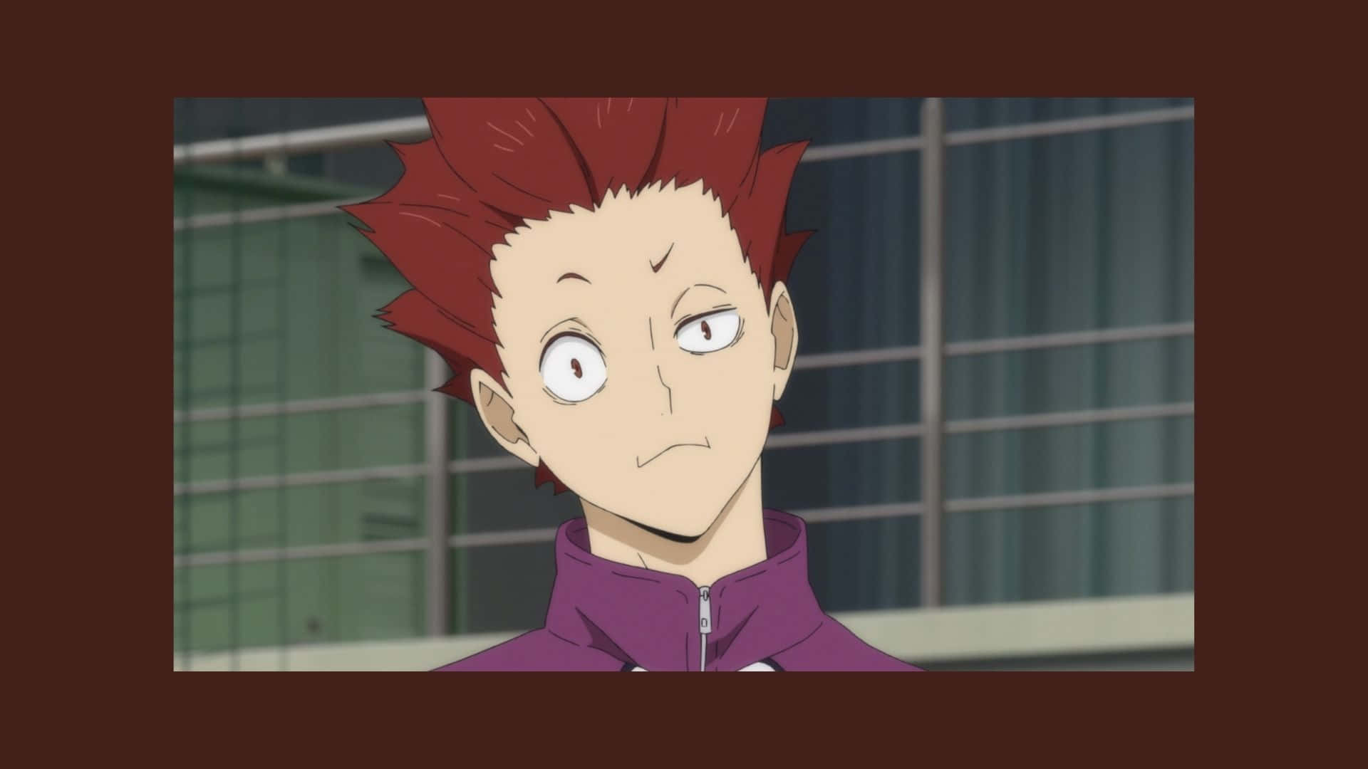Tendo Satori, spiky red hair, purple jacket, Full HD Desktop Wallpaper