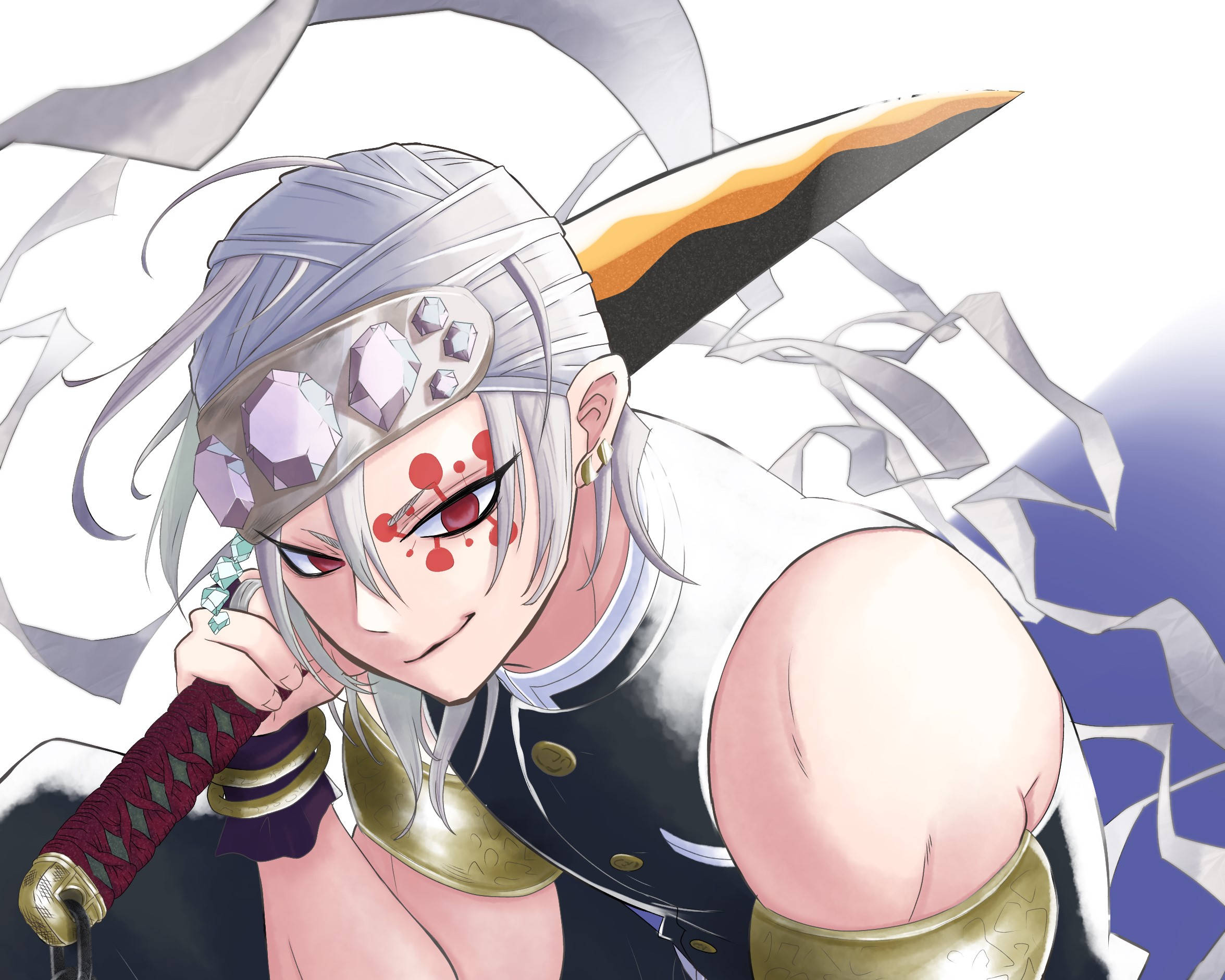 Tengen Uzui, smirk, purple, Full HD Desktop Wallpaper