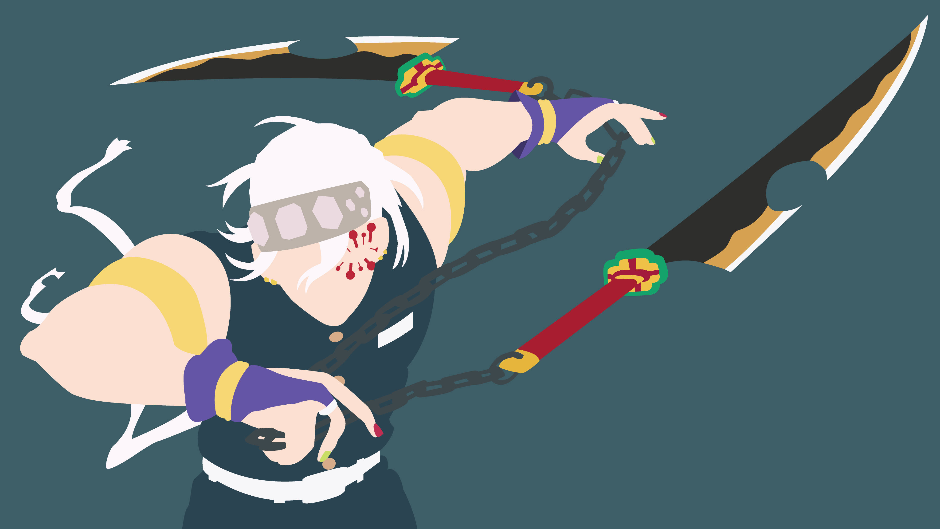 Tengen Uzui, white hair, eye patch, 4K Desktop Wallpaper