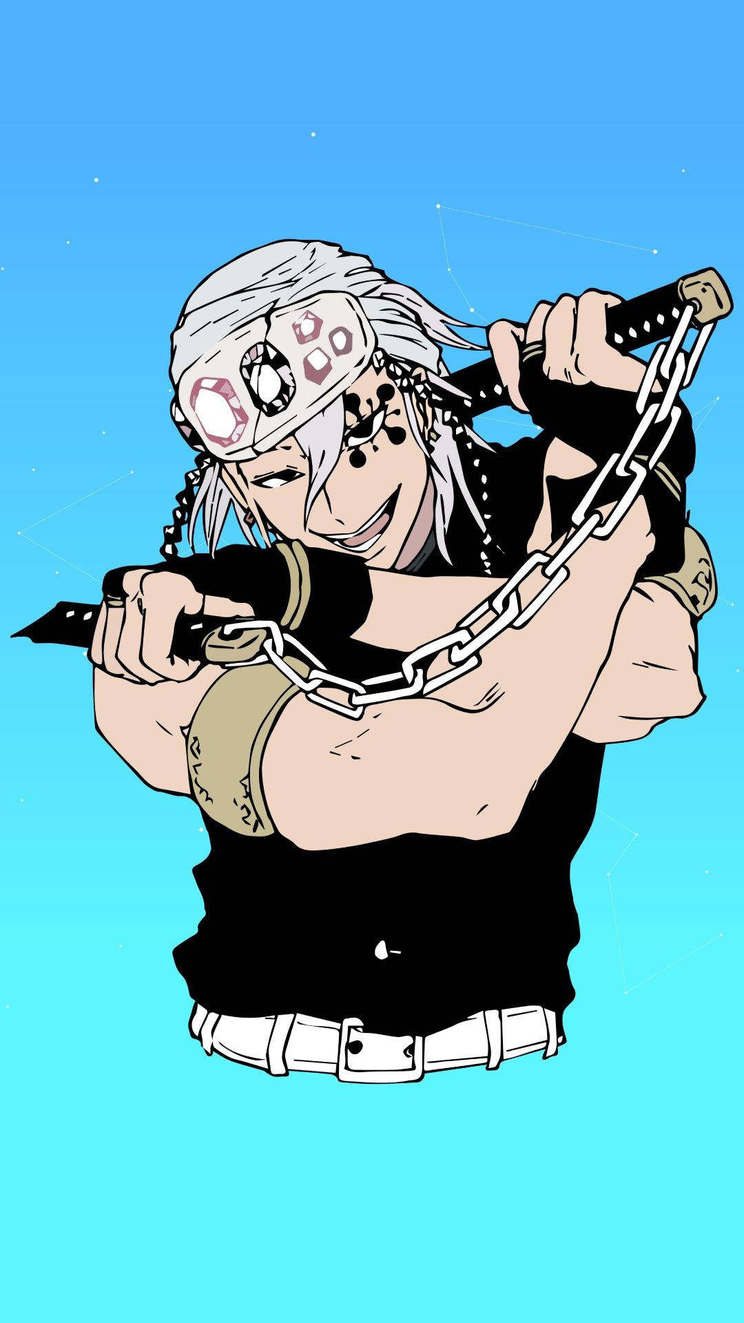 Tengen Uzui, white hair, bandaged eye, Full HD Phone Wallpaper