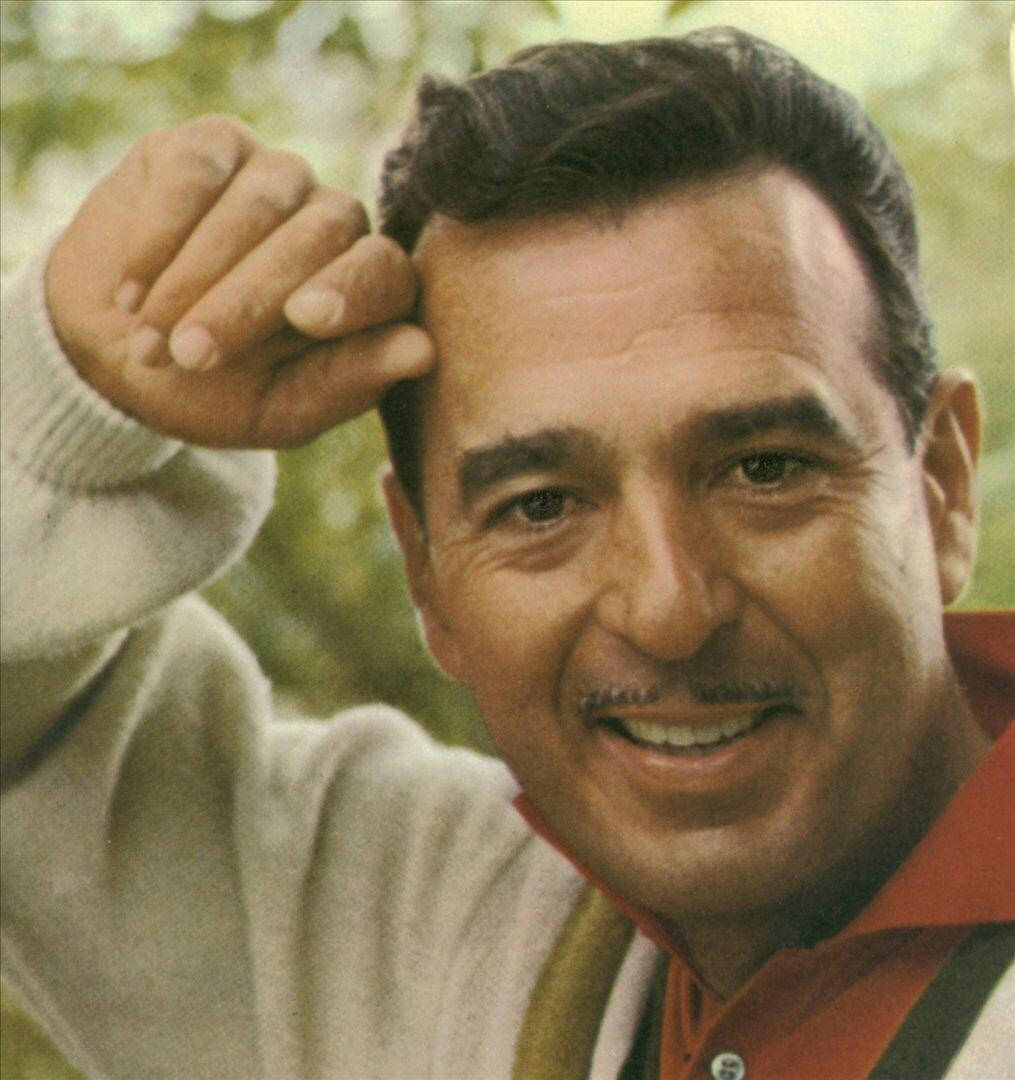 Tennessee Ernie Ford, mustache, soft green foliage background, SD Phone Wallpaper