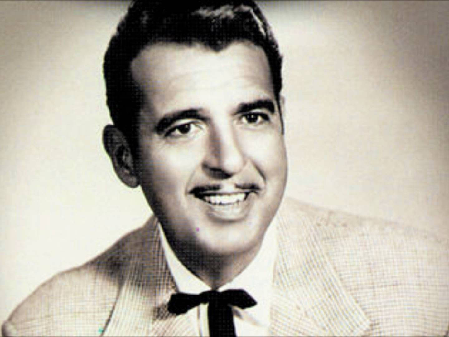Tennessee Ernie Ford, black and white portrait, mustache, HD Desktop Wallpaper