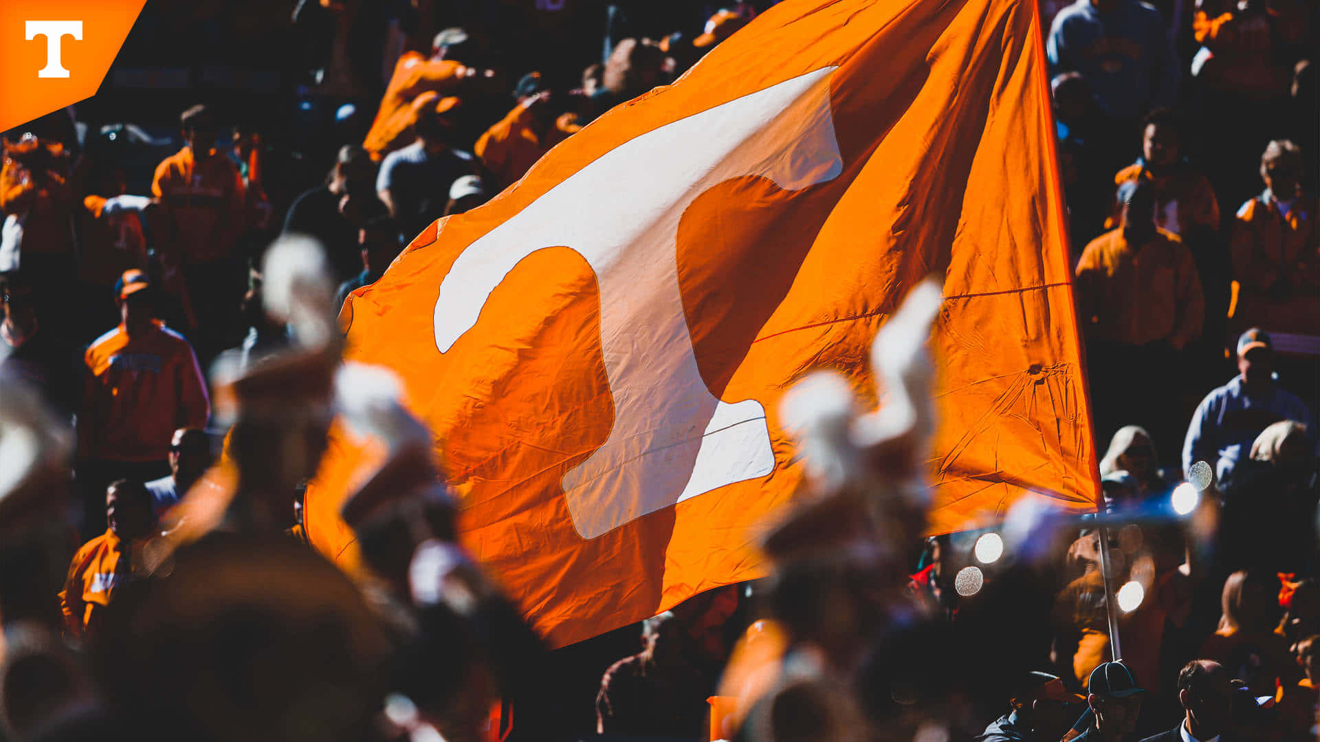 Tennessee flag, orange, stadium, Full HD Desktop Wallpaper