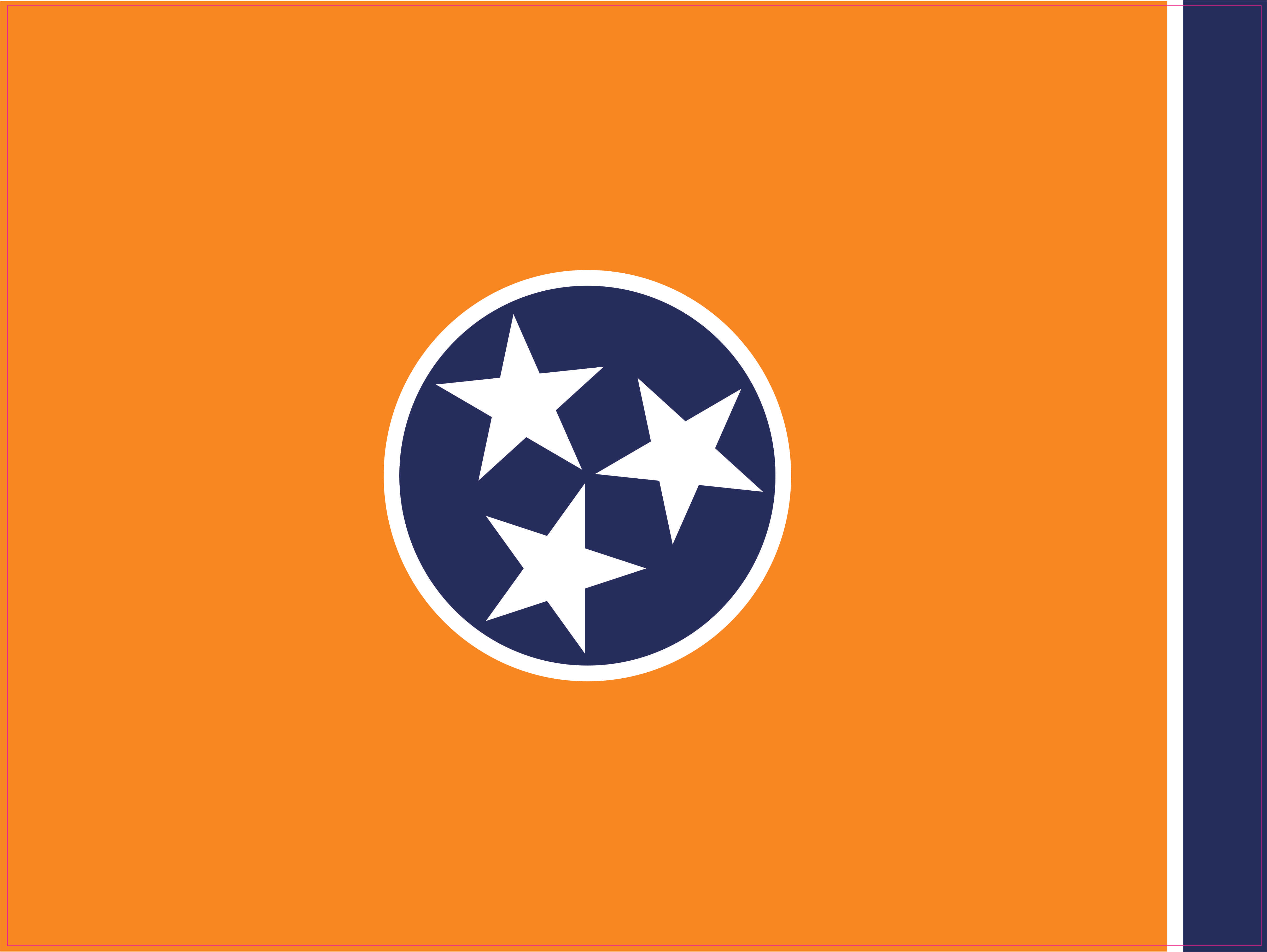 Tennessee Flag, blue circle, white stars, 4K Desktop Wallpaper