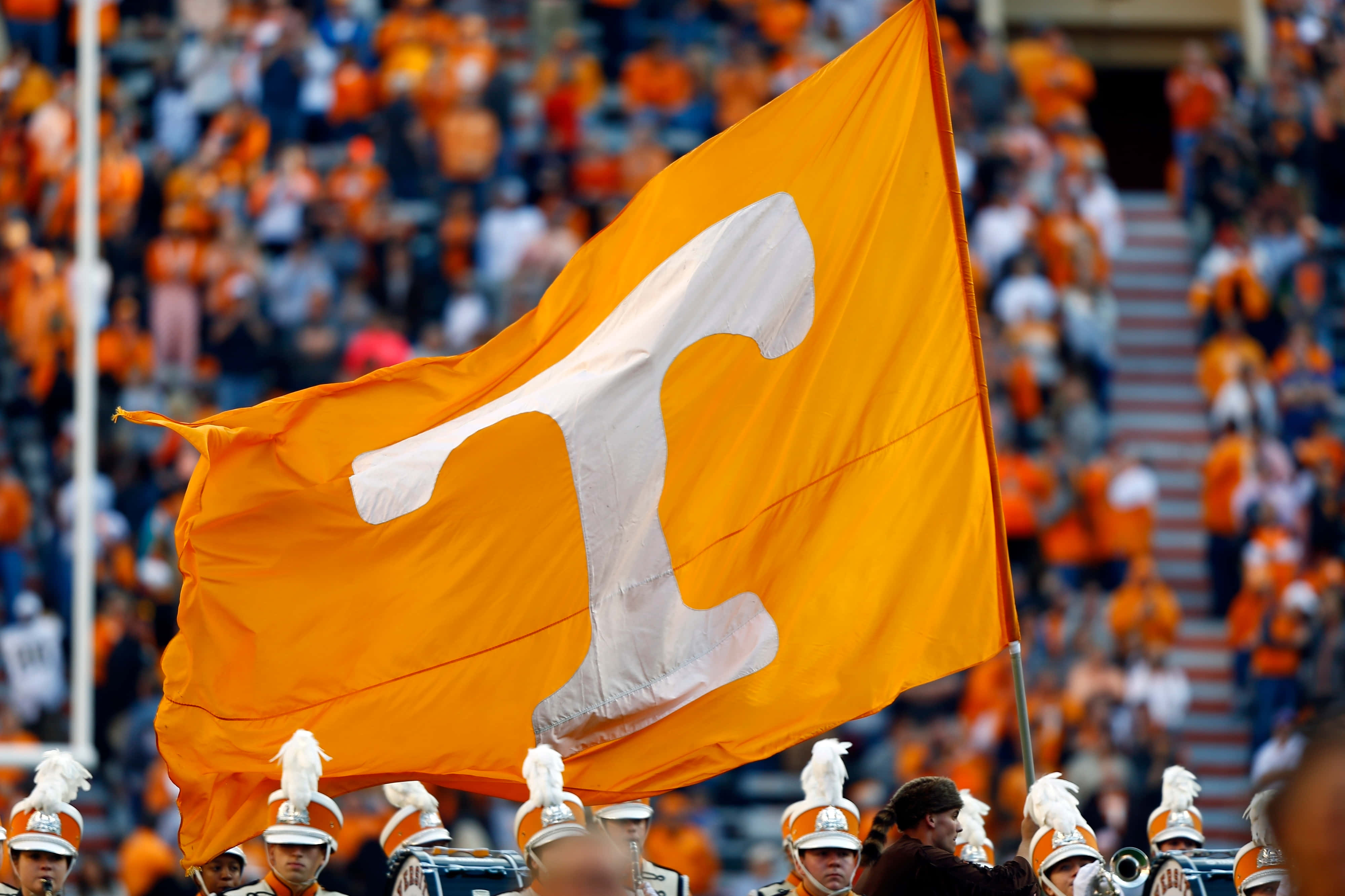 Tennessee flag, orange, white T, 4K Desktop Wallpaper