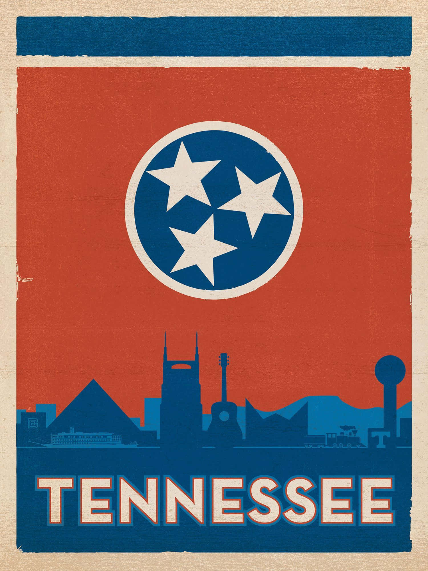 Tennessee, Tennessee flag, skyline, Full HD Phone Wallpaper