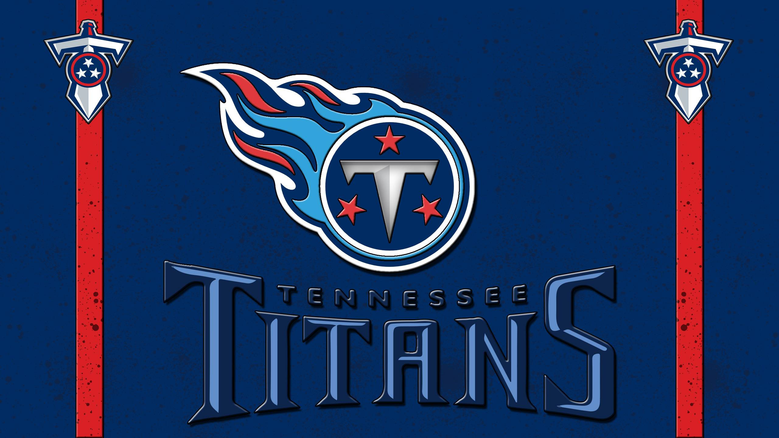 Tennessee Titans, bold blue red and silver colors, textured dark blue background, 2K Desktop Wallpaper