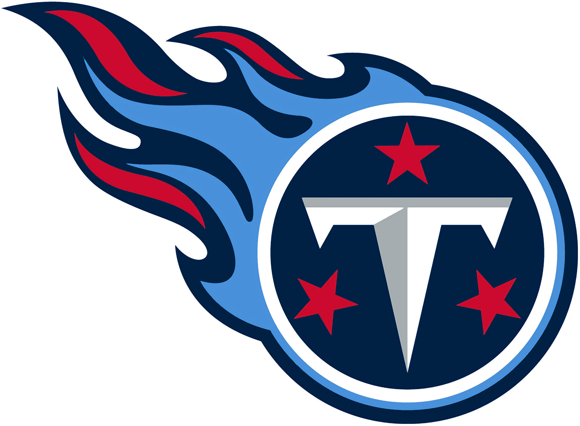 Tennessee Titans, silver T, three red stars, Full HD Desktop Wallpaper