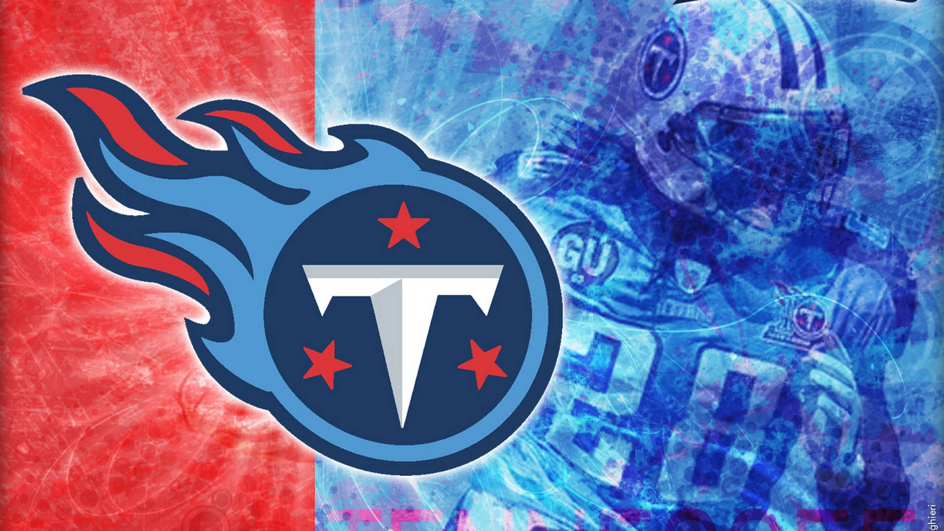 Tennessee Titans, fiery blue, red, Full HD Desktop Wallpaper