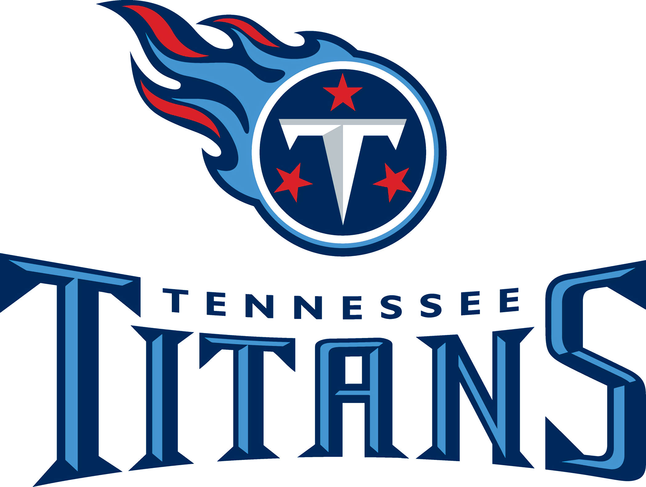 Tennessee Titans, blue flame design, three red stars, Full HD Desktop Wallpaper
