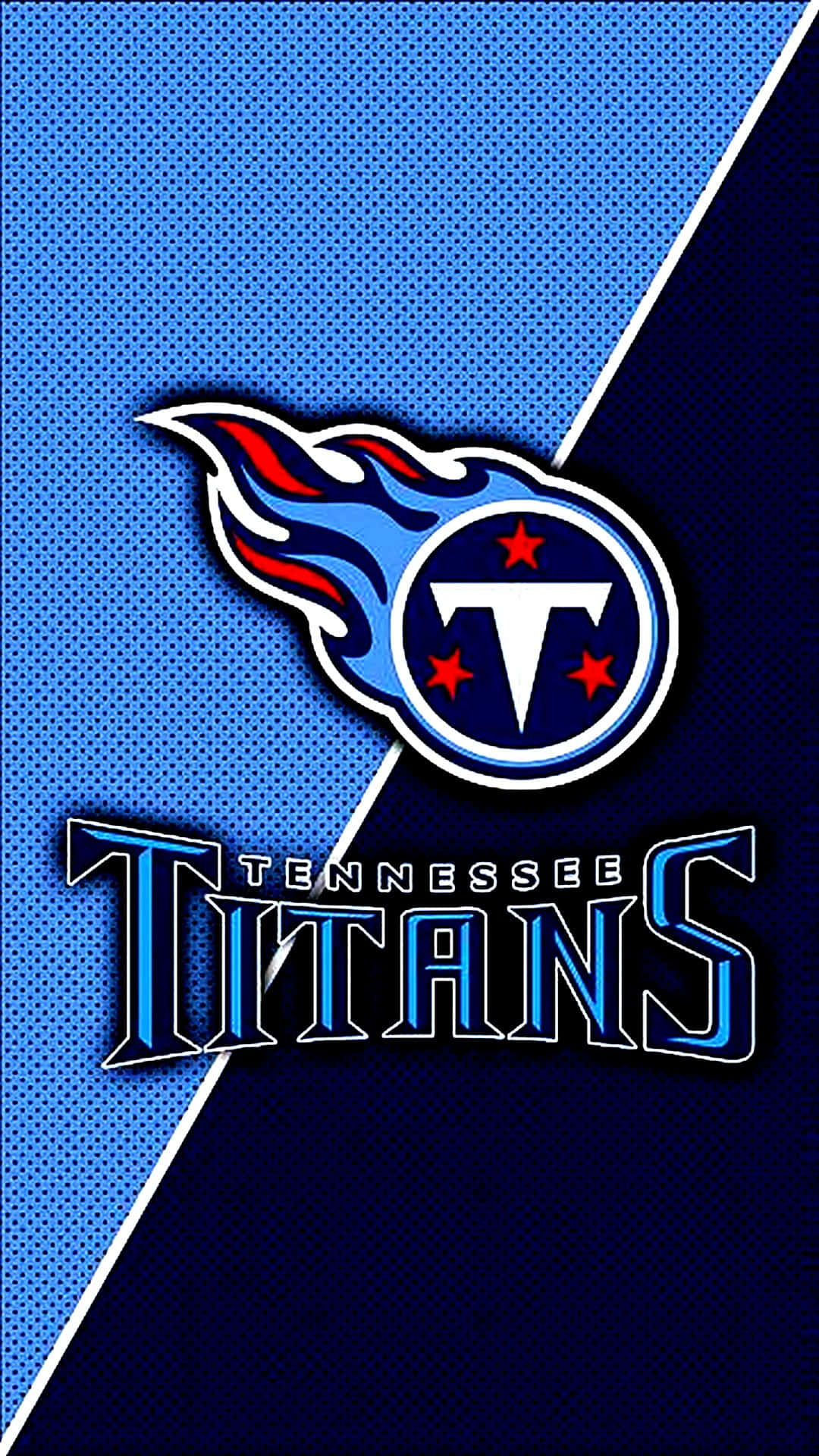 Tennessee Titans, flame design, blue and dark blue split background, Full HD Phone Wallpaper