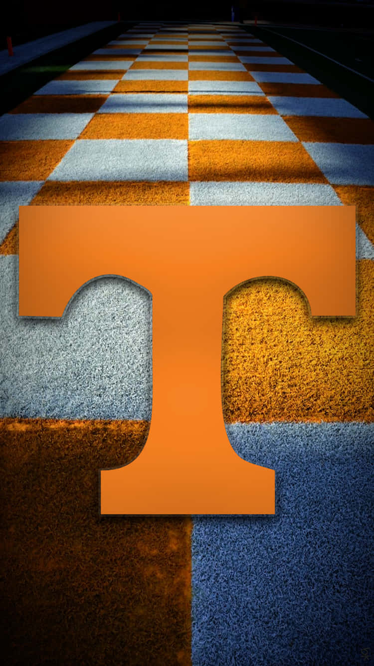 Tennessee Volunteers, orange 'T' logo, checkered blue and orange field, HD Phone Wallpaper