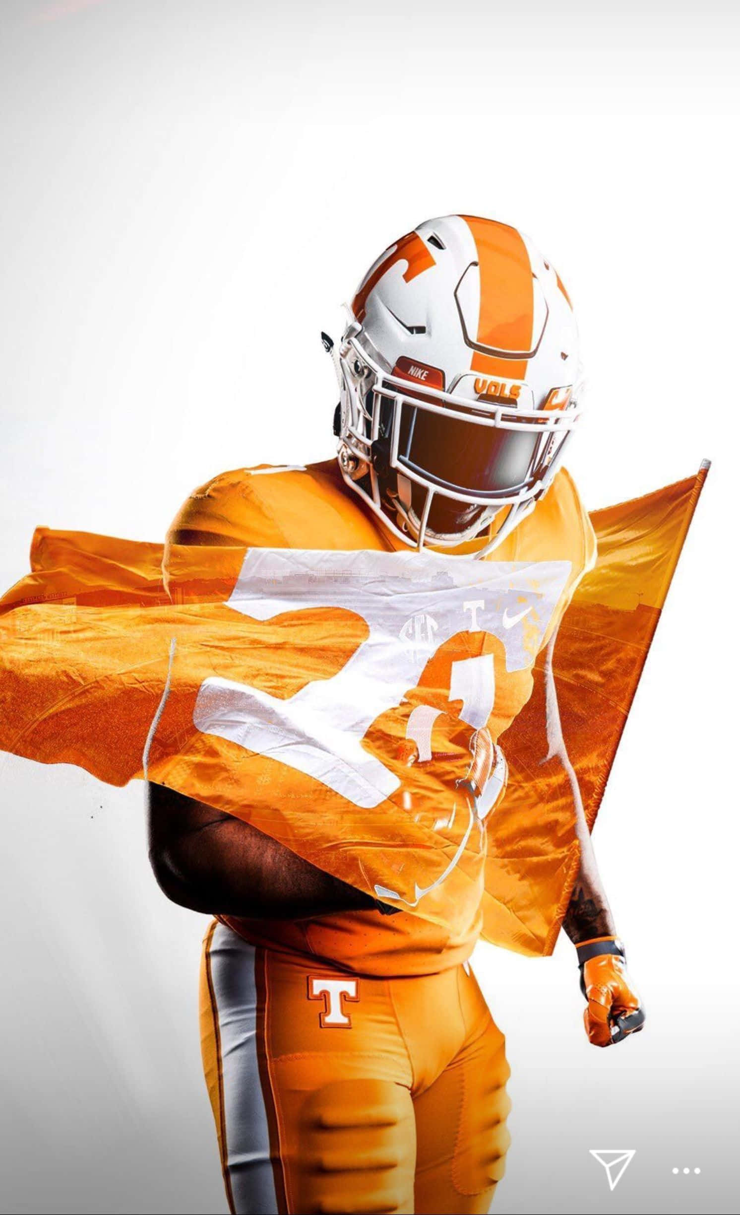 Tennessee Volunteers, orange and white gear, flag, Full HD Phone Wallpaper
