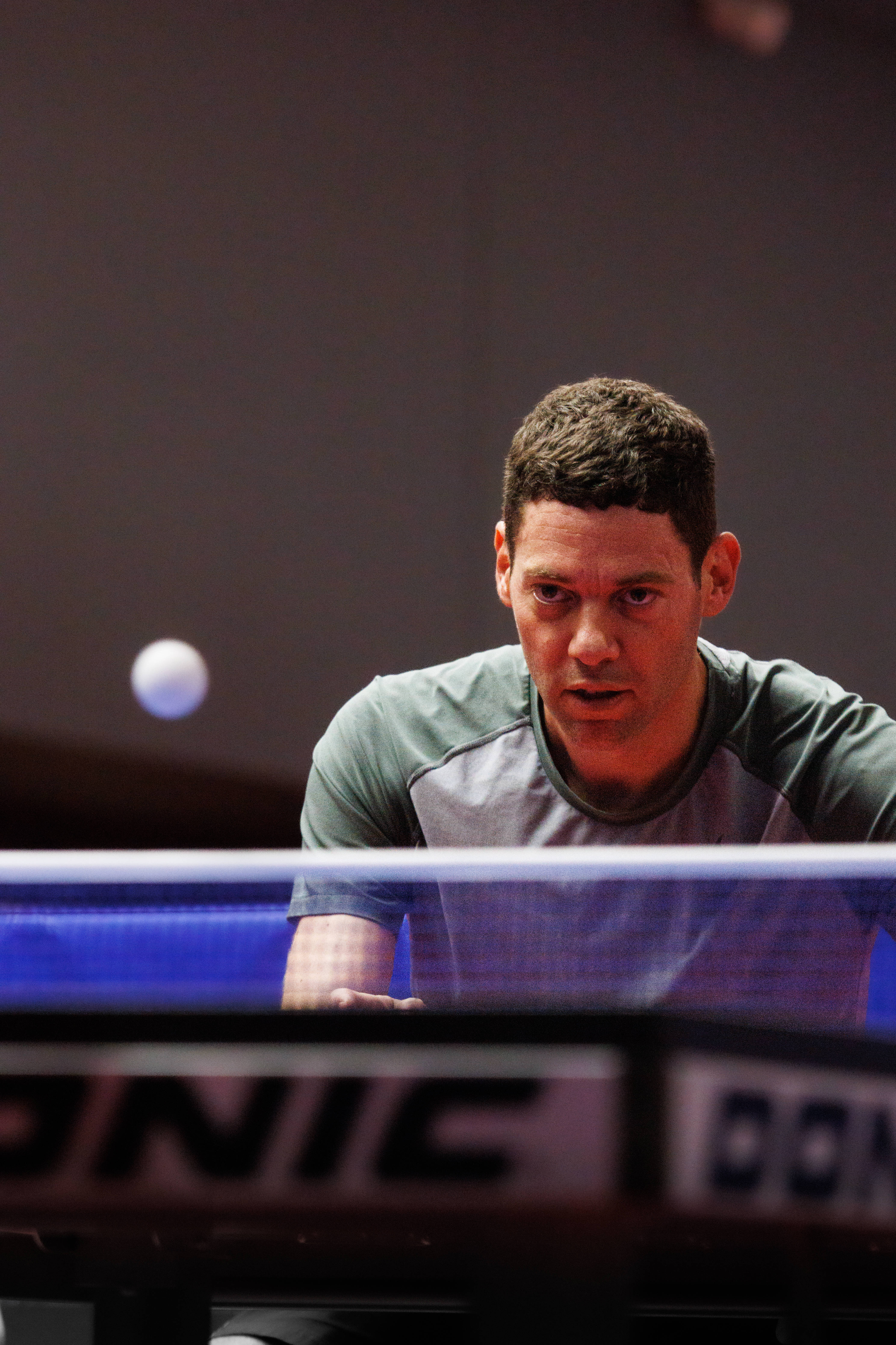 table tennis player, white ball, competitive match, 5K Phone Wallpaper