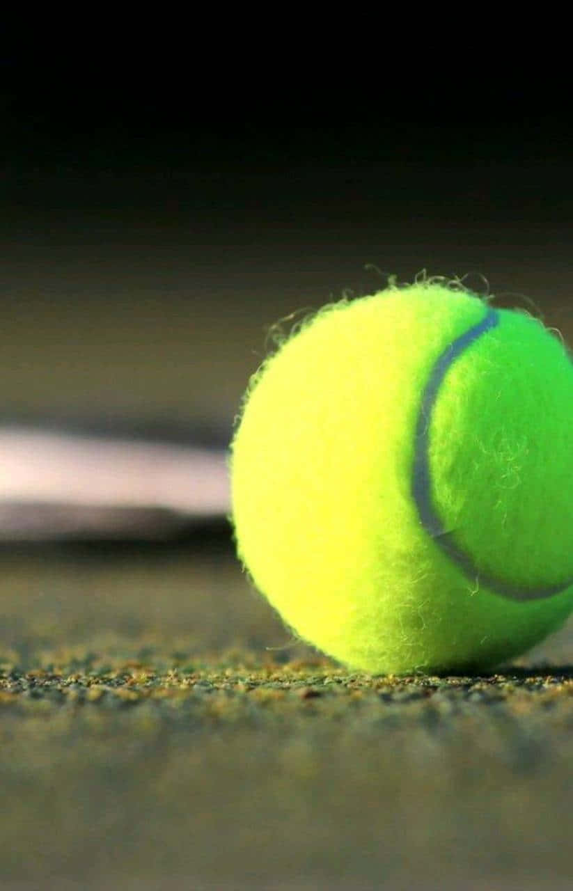tennis ball, fuzzy texture, blue seam, HD Phone Wallpaper