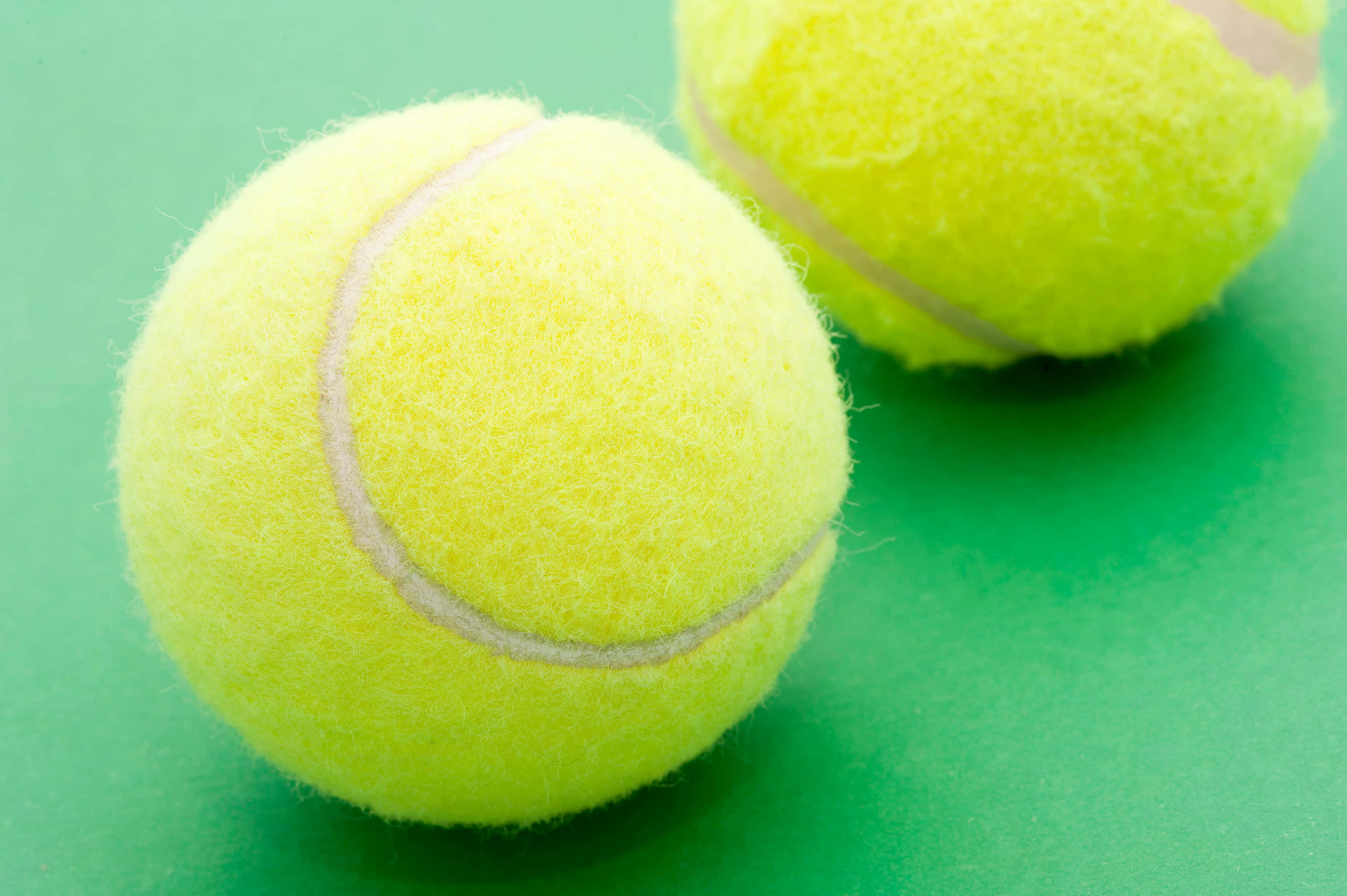 tennis ball, bright yellow, fuzzy texture, 2K Desktop Wallpaper
