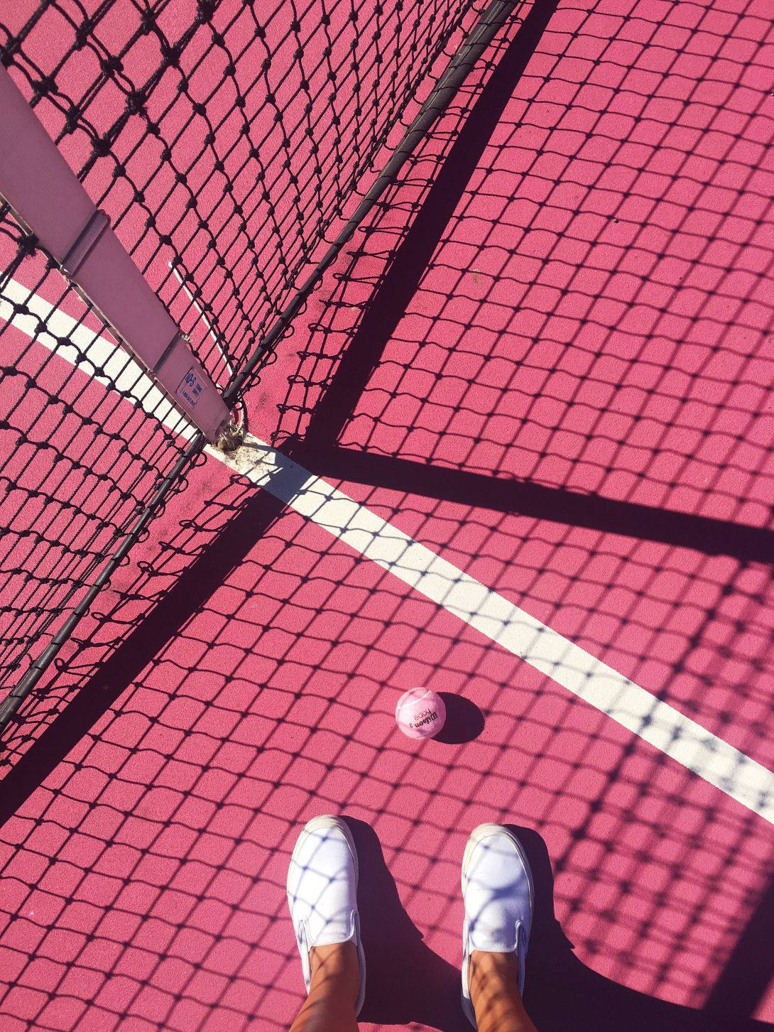 Tennis Net, Pink Court, White Shoes, HD Phone Wallpaper