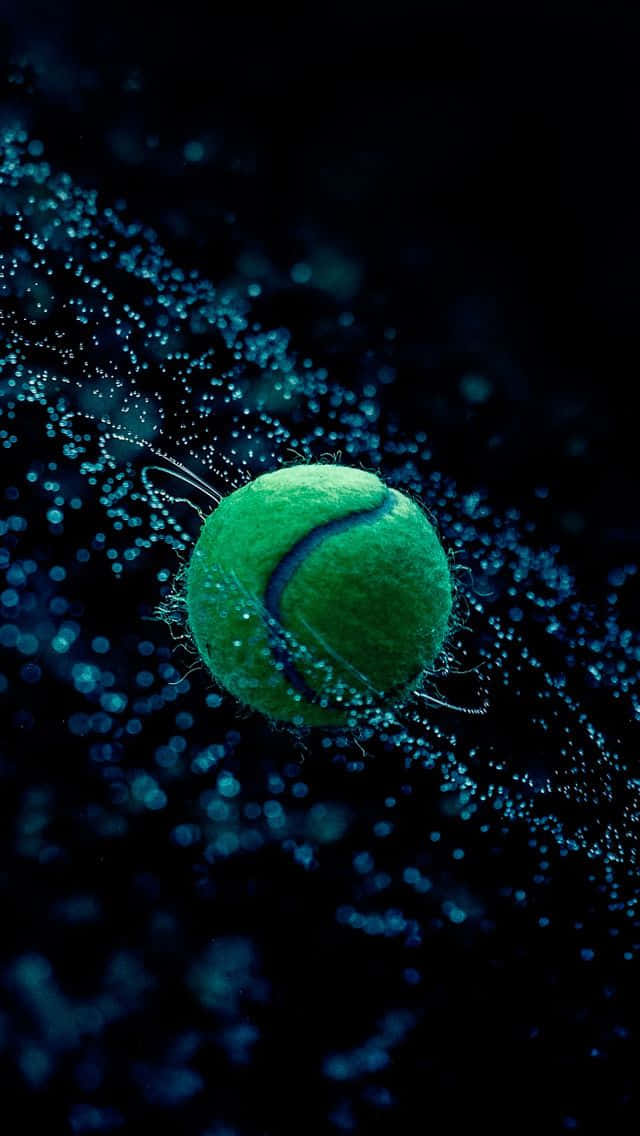 tennis ball, vibrant green, dark background, SD Phone Wallpaper