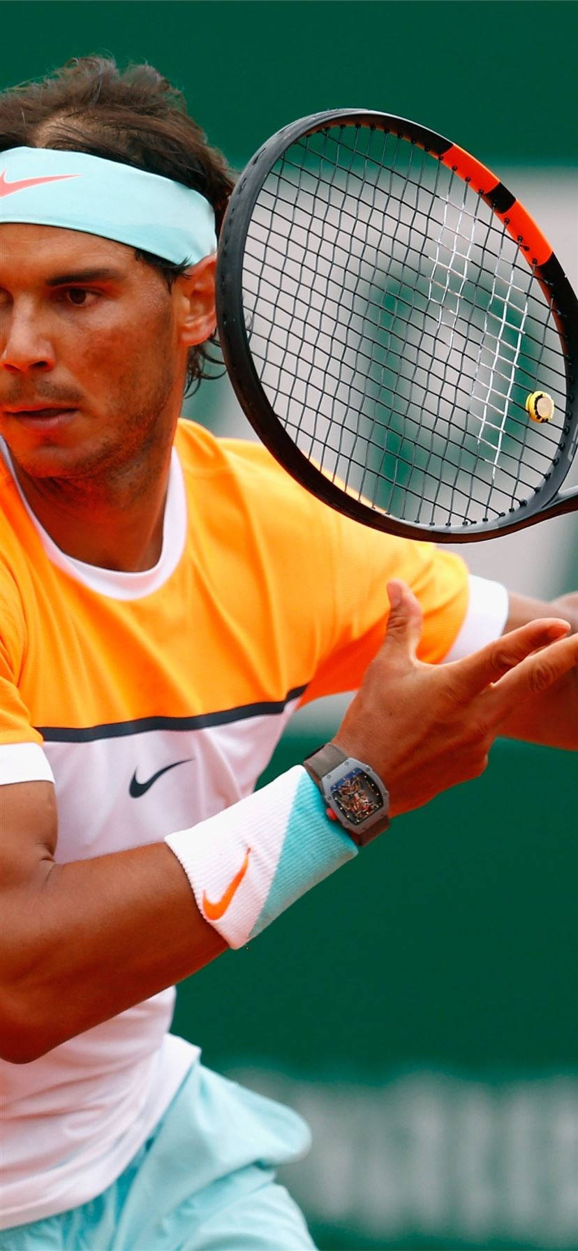 Tennis Phone, orange and white Nike gear, clay court, HD Phone Wallpaper