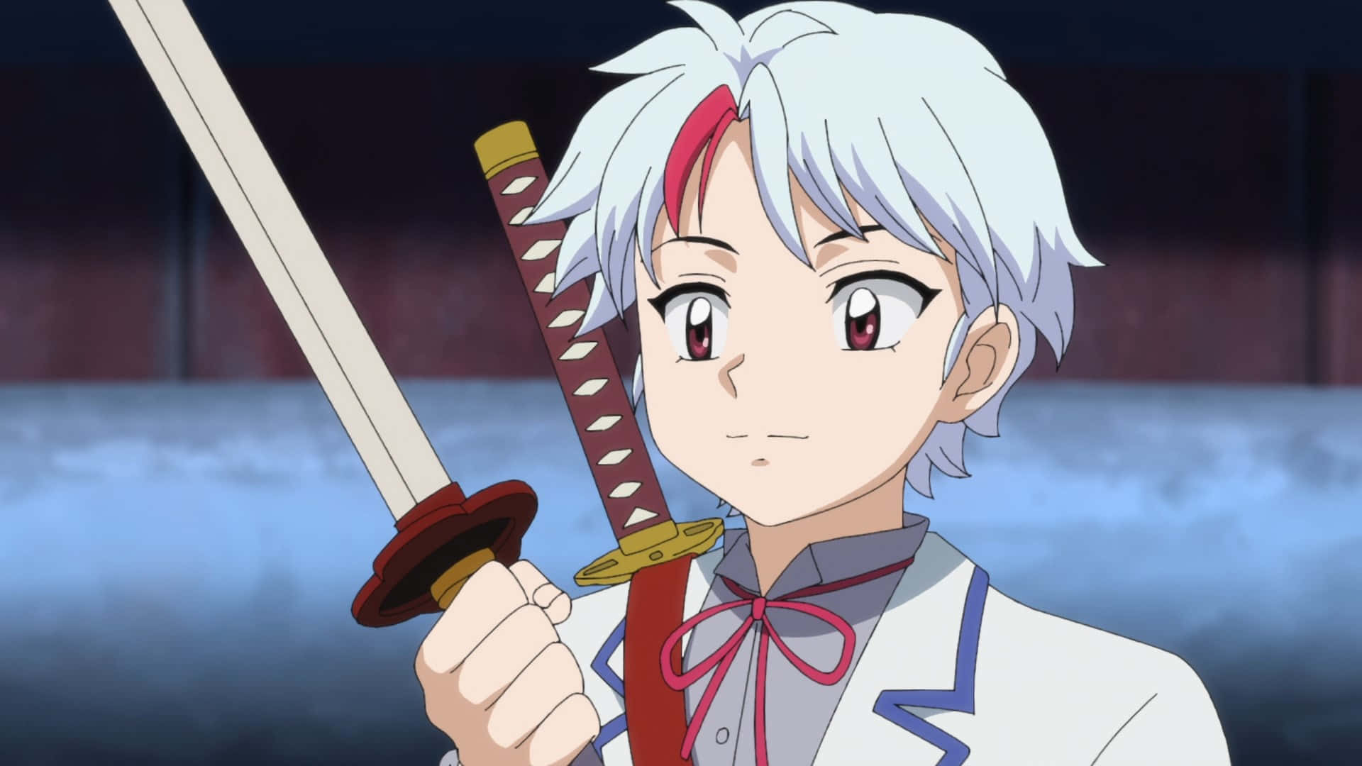 Tenseiga, anime boy, silver hair, Full HD Desktop Wallpaper