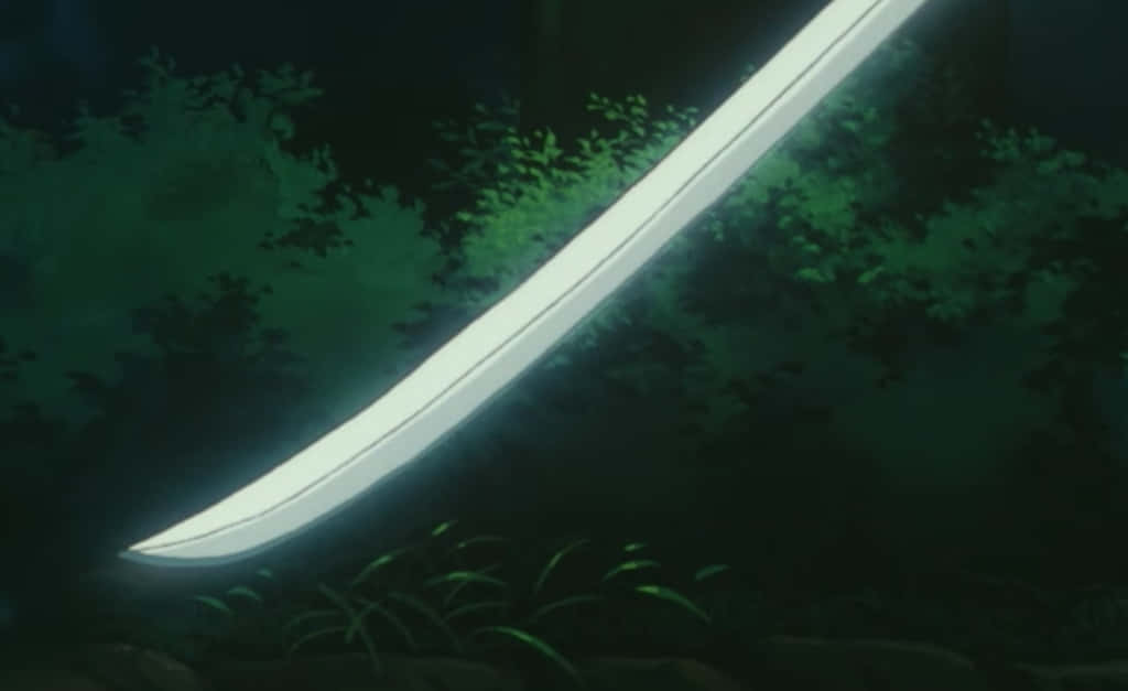 Tenseiga, glowing sword blade, dark forest, SD Desktop Wallpaper