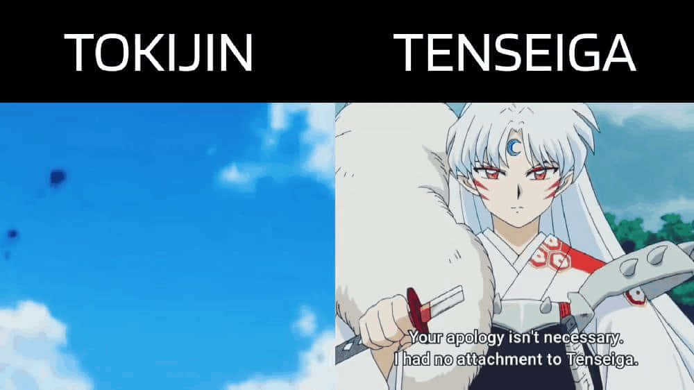 Tenseiga, white hair, red markings, SD Desktop Wallpaper