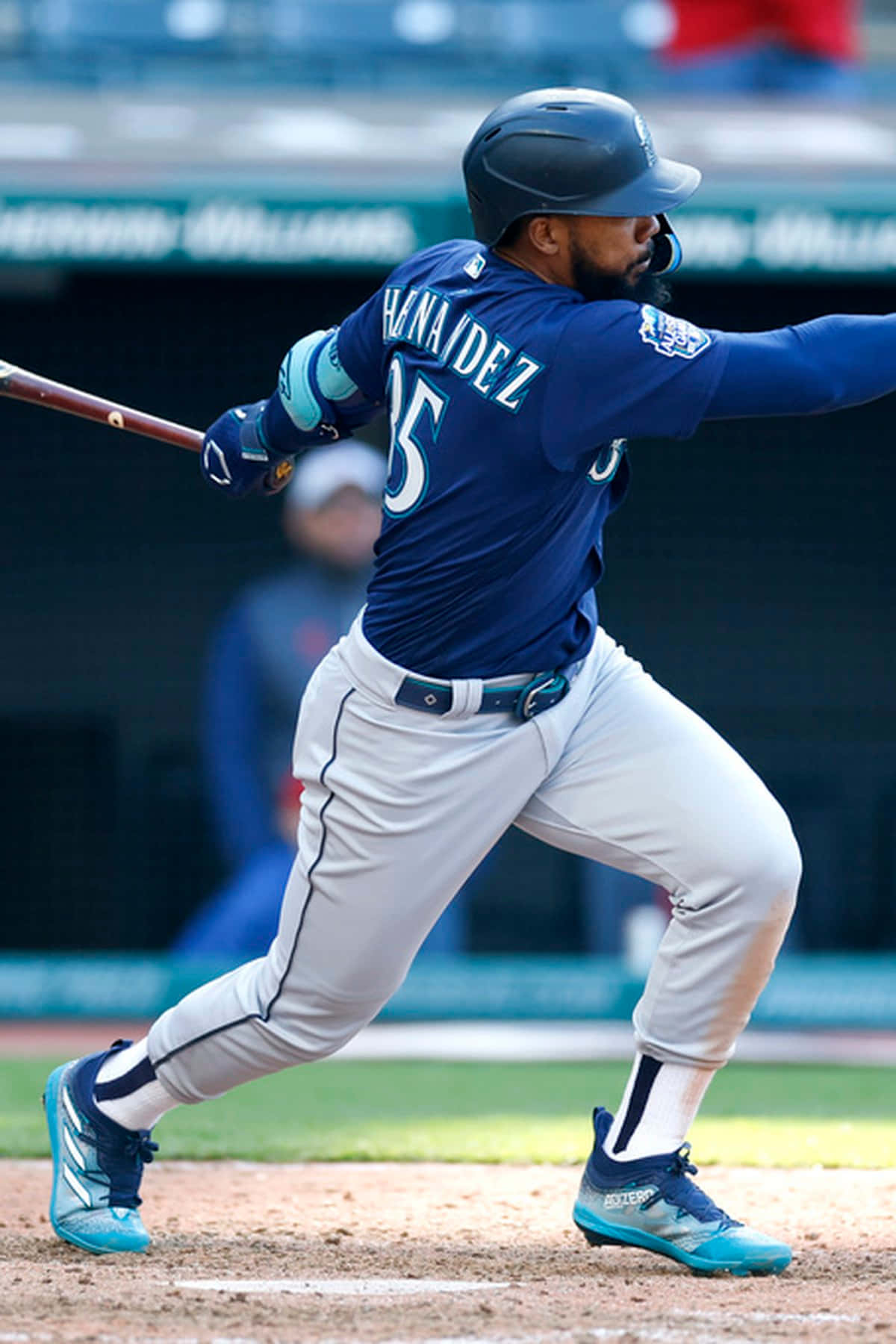 Teoscar Hernandez, blue uniform, bat, HD Phone Wallpaper