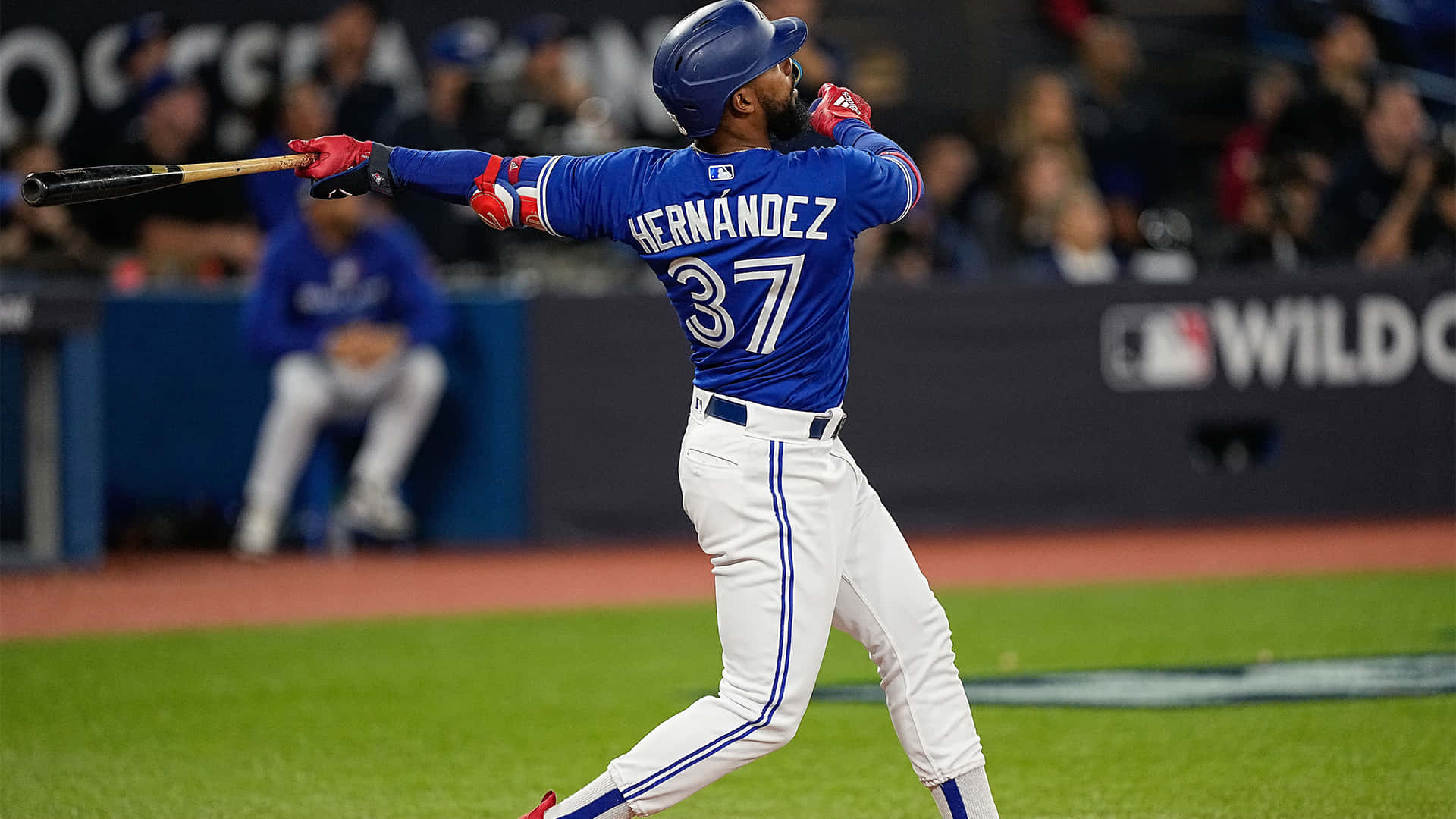 Teoscar Hernandez, blue and white uniform, bat, Full HD Desktop Wallpaper