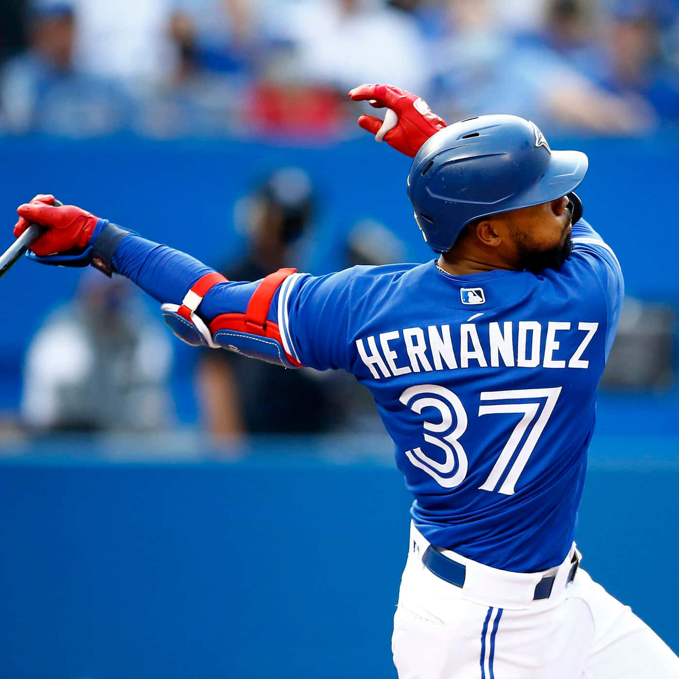 Teoscar Hernandez, number 37, blue and white uniform, HD Desktop Wallpaper