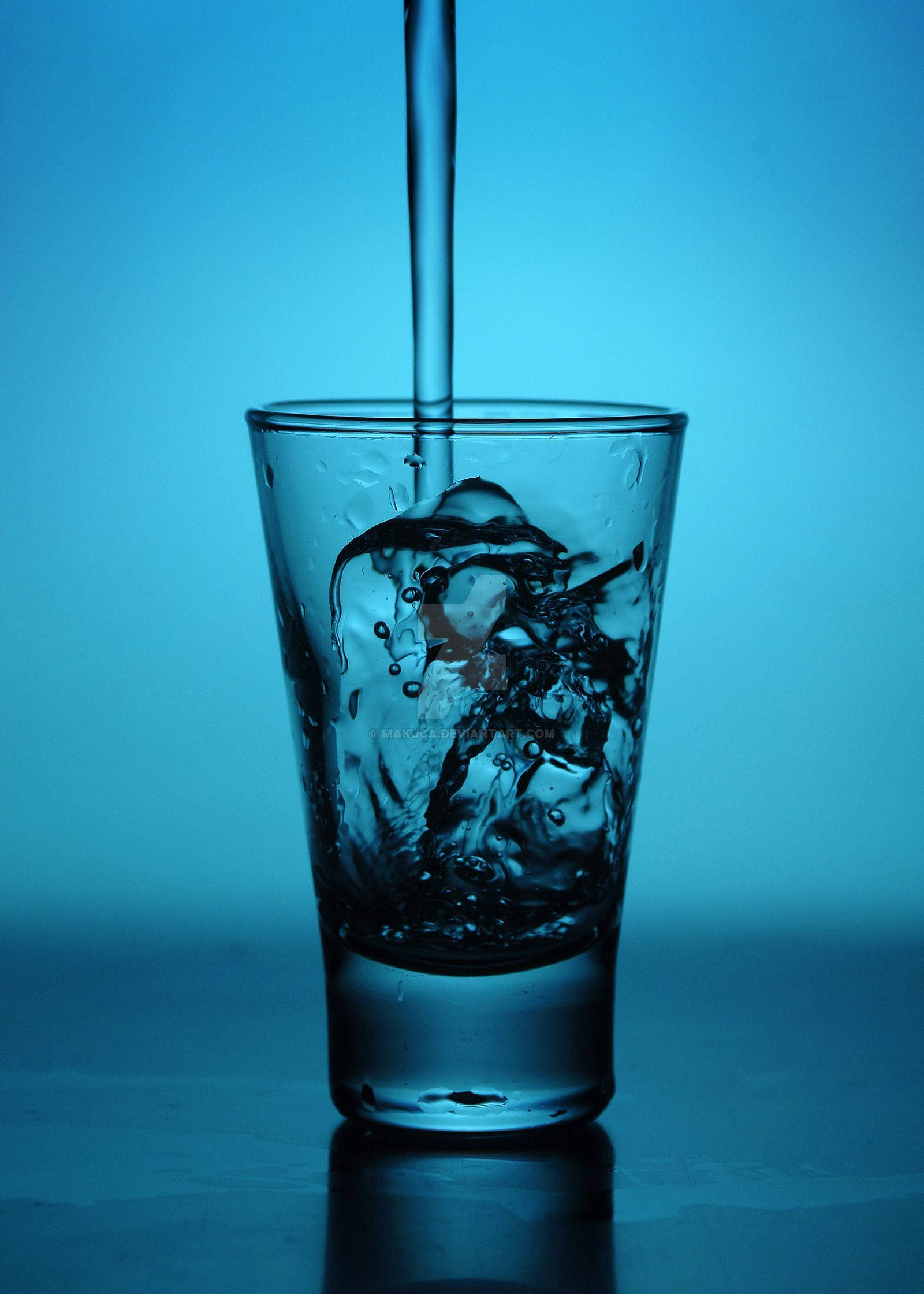 tequila, blue glass, ice cubes, Full HD Phone Wallpaper