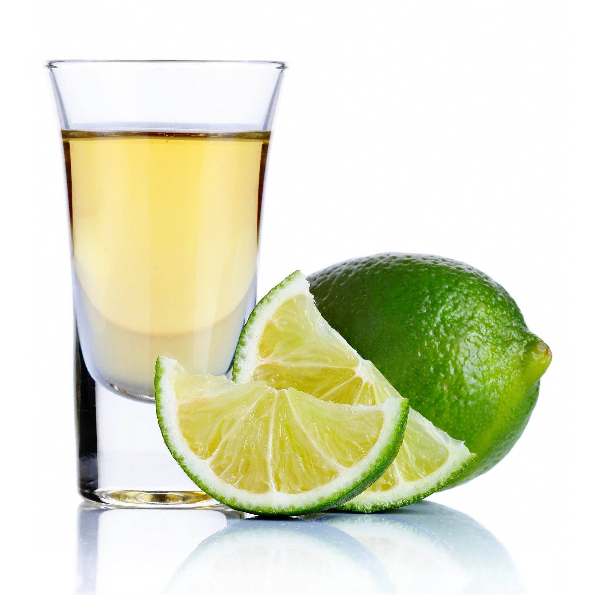 tequila, lime wedges, whole lime, Full HD Desktop Wallpaper