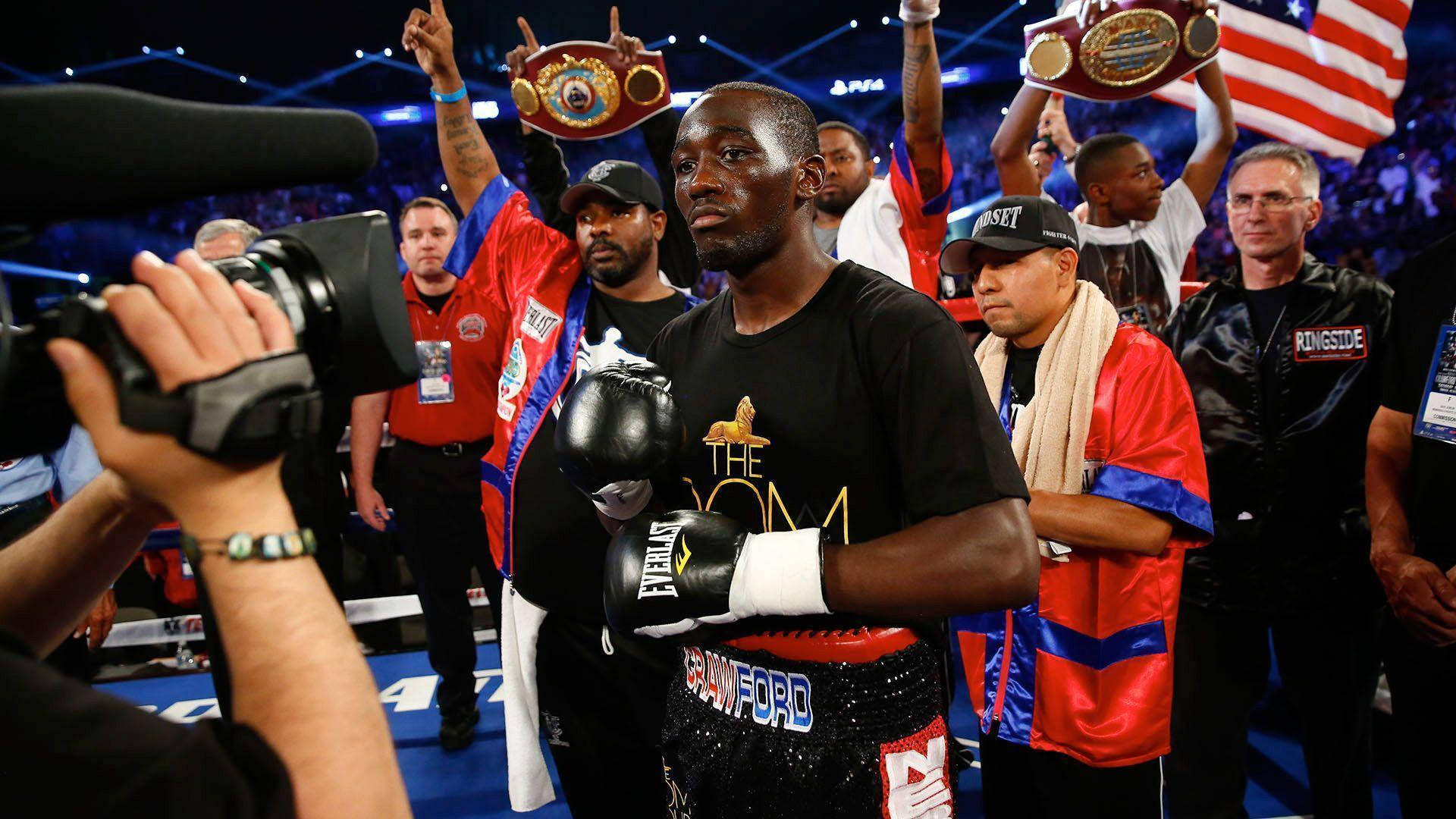 Terence Crawford, black shirt, championship belts, Full HD Desktop Wallpaper