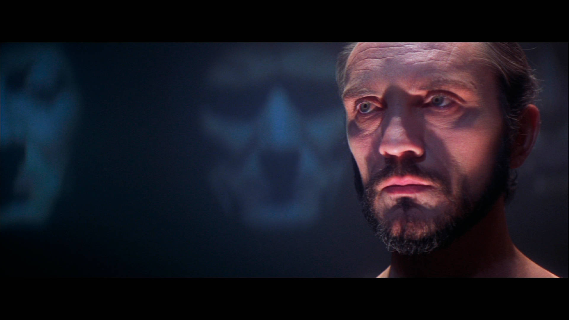 Terence Stamp, beard, dim blue light, Full HD Desktop Wallpaper