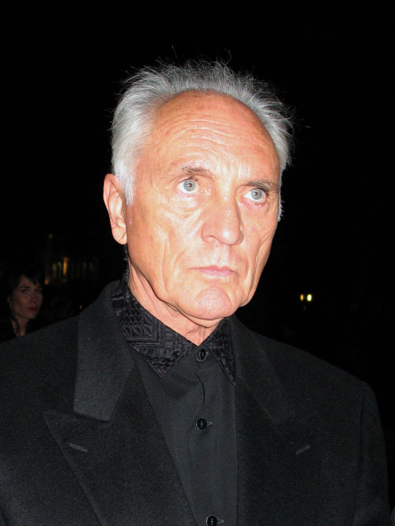 Terence Stamp, evening event, black coat, HD Phone Wallpaper