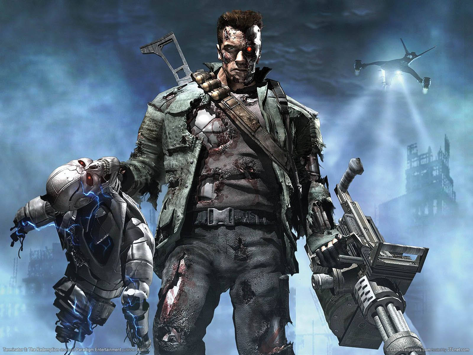 The Terminator, cyborg assassin, damaged endoskeleton, HD Desktop Wallpaper