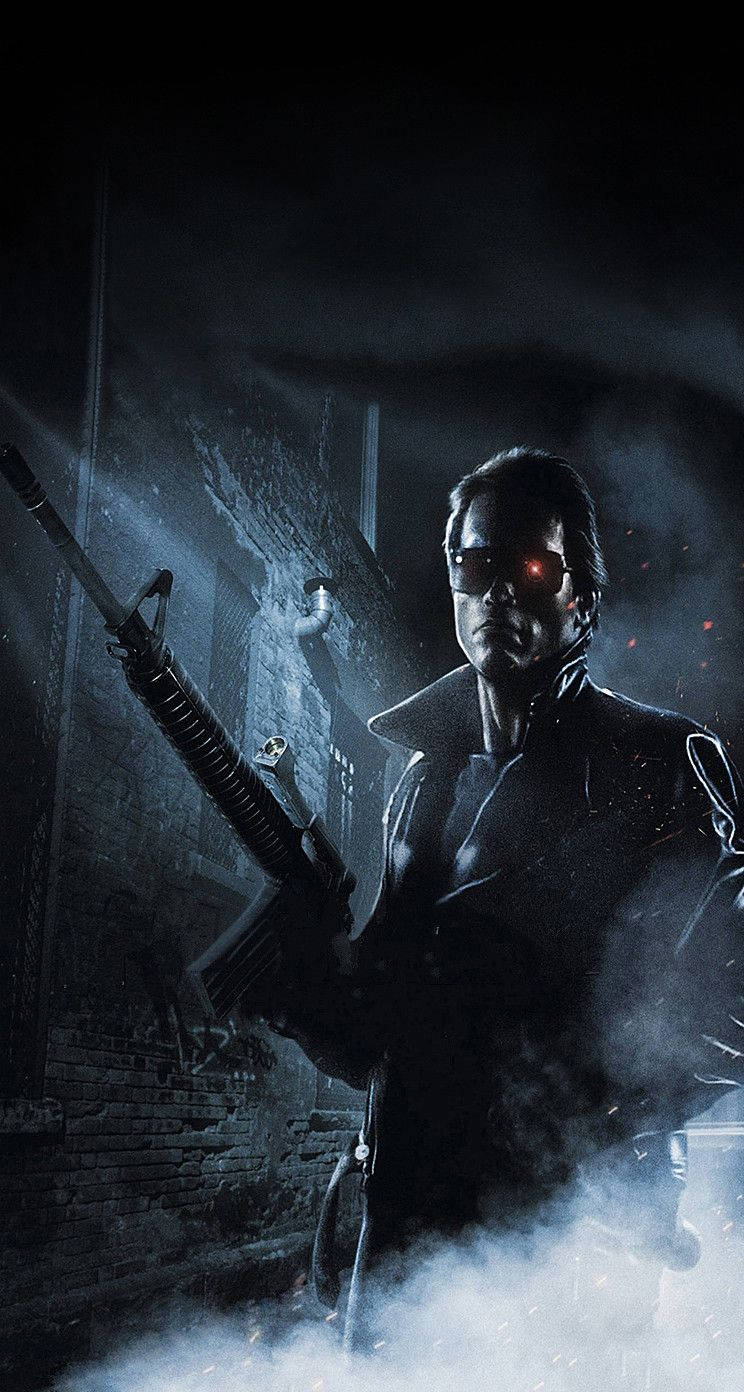 Terminator, smoky ruined alley, night, HD Phone Wallpaper