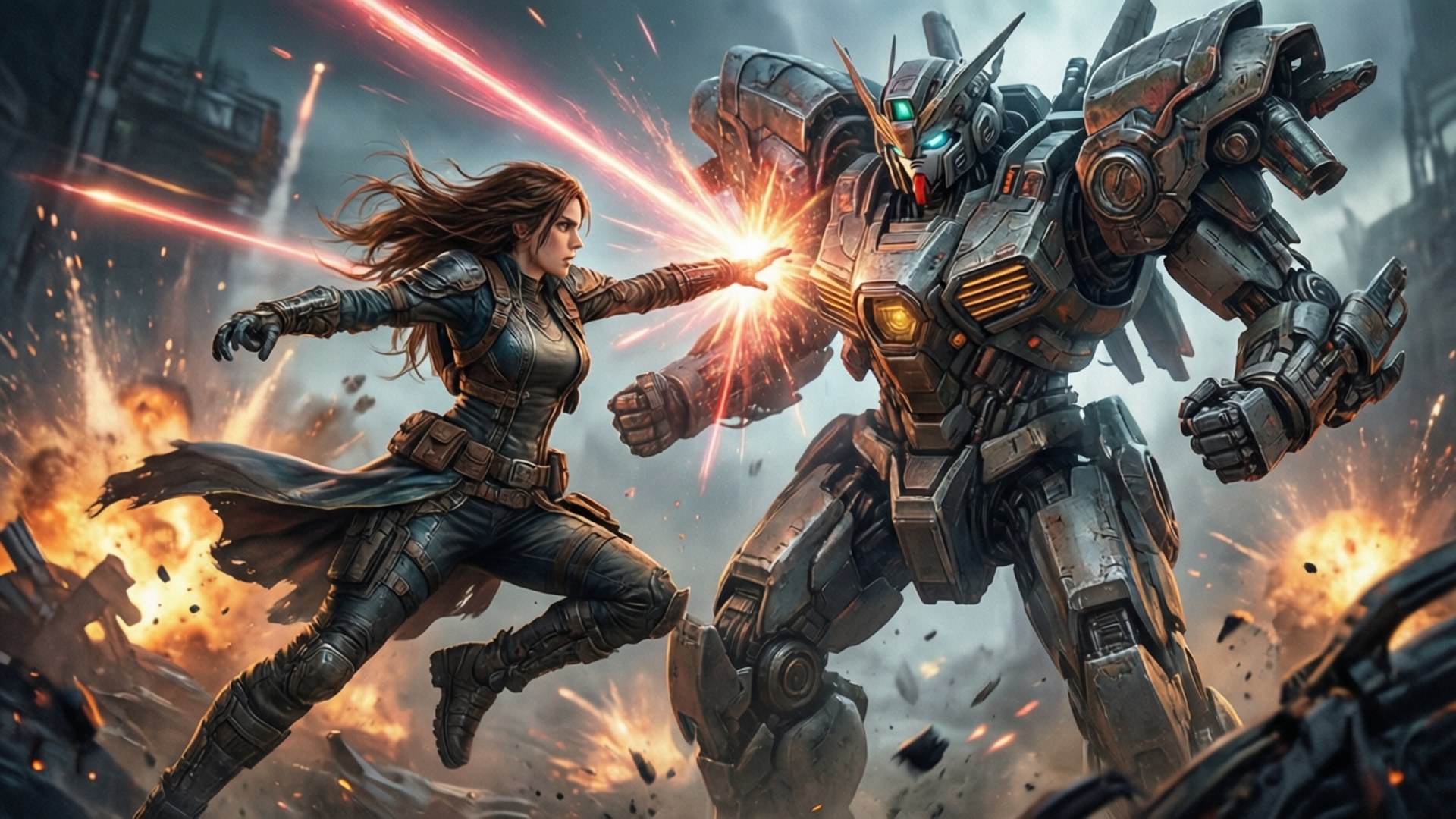 Terra Branford, giant mecha, magic, Full HD Desktop Wallpaper