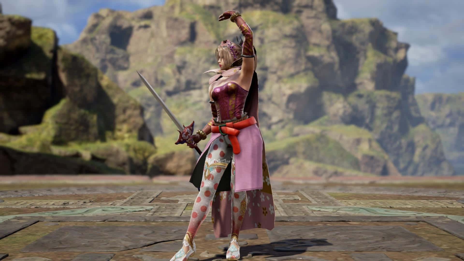 Terra Branford, pink and red armor, sword, Full HD Desktop Wallpaper