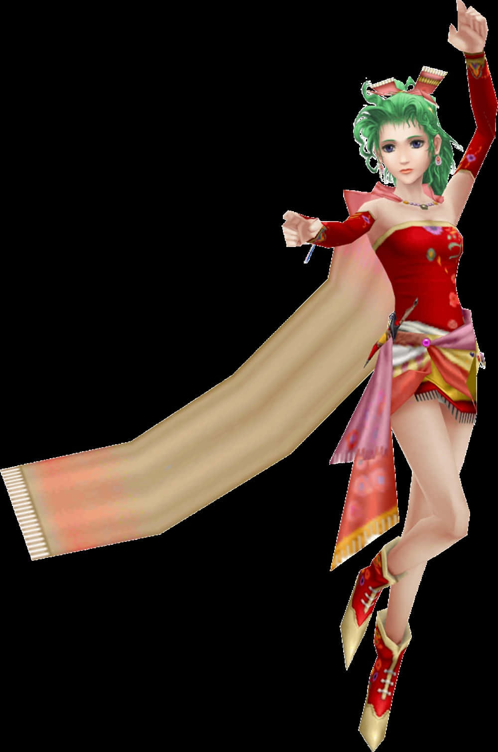 Terra Branford, green hair, red outfit, HD Phone Wallpaper