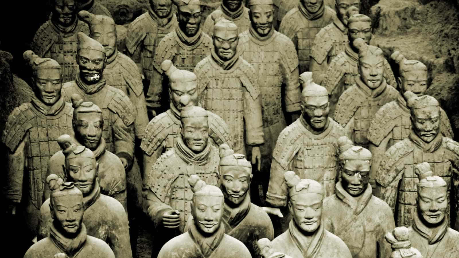 Terracotta Warriors, stone sculpture, underground pit, HD Desktop Wallpaper