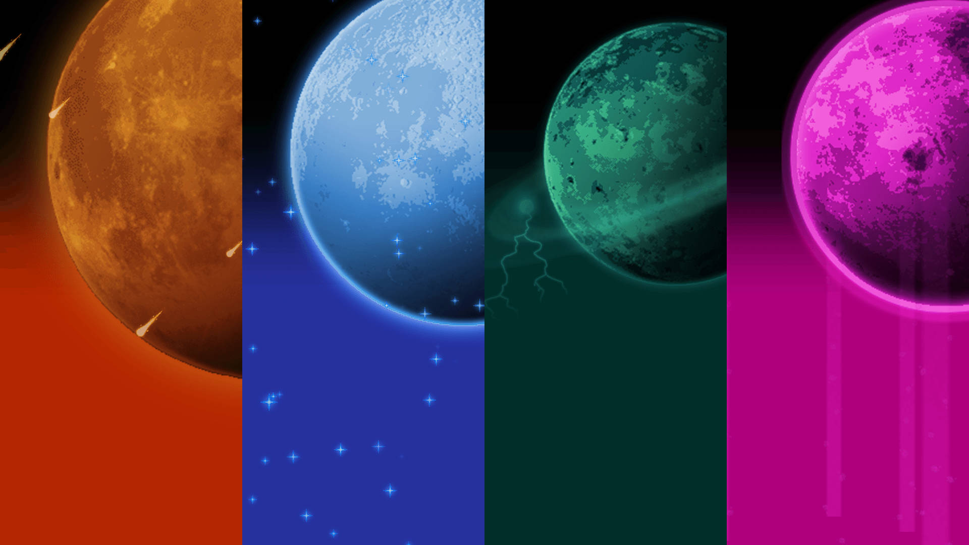 Terraria Moon Lord, planets, orange, Full HD Desktop Wallpaper