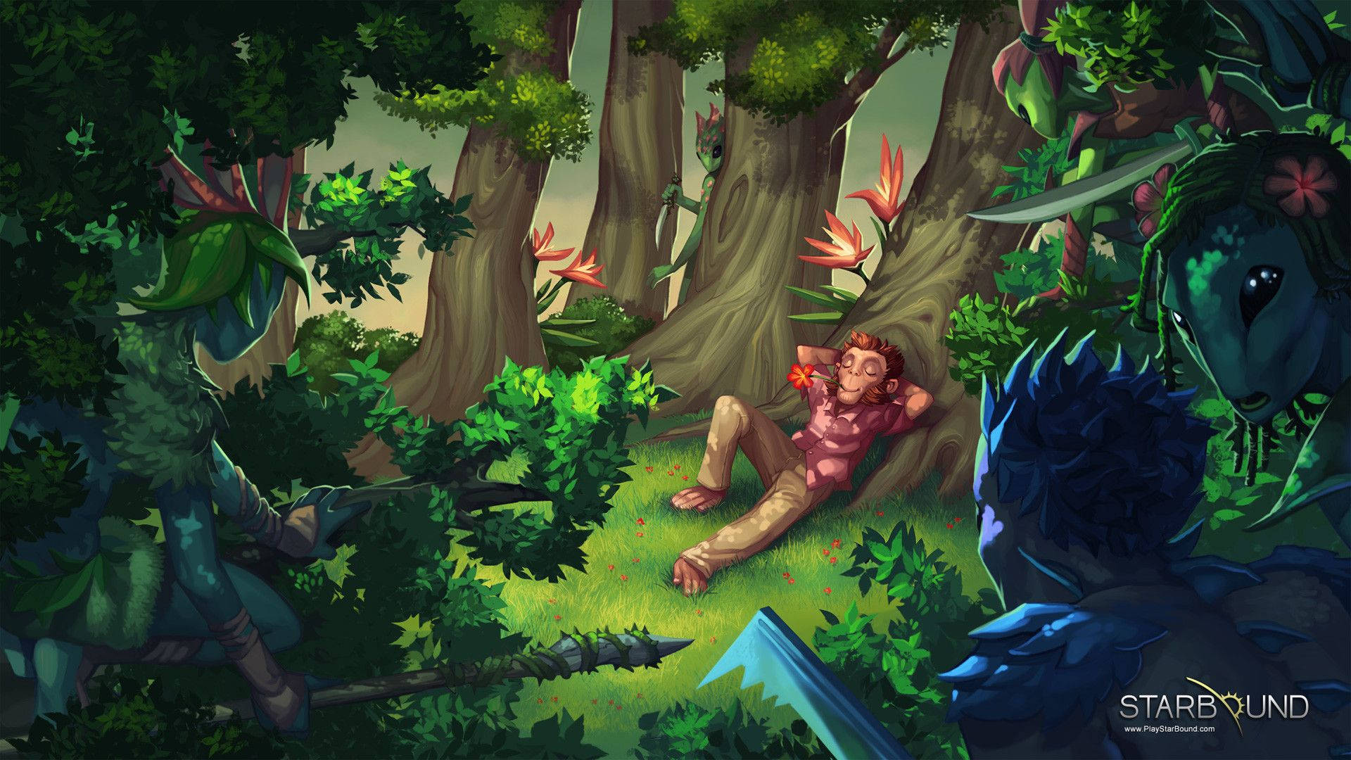 Terraria, jungle, lush enchanted forest, Full HD Desktop Wallpaper