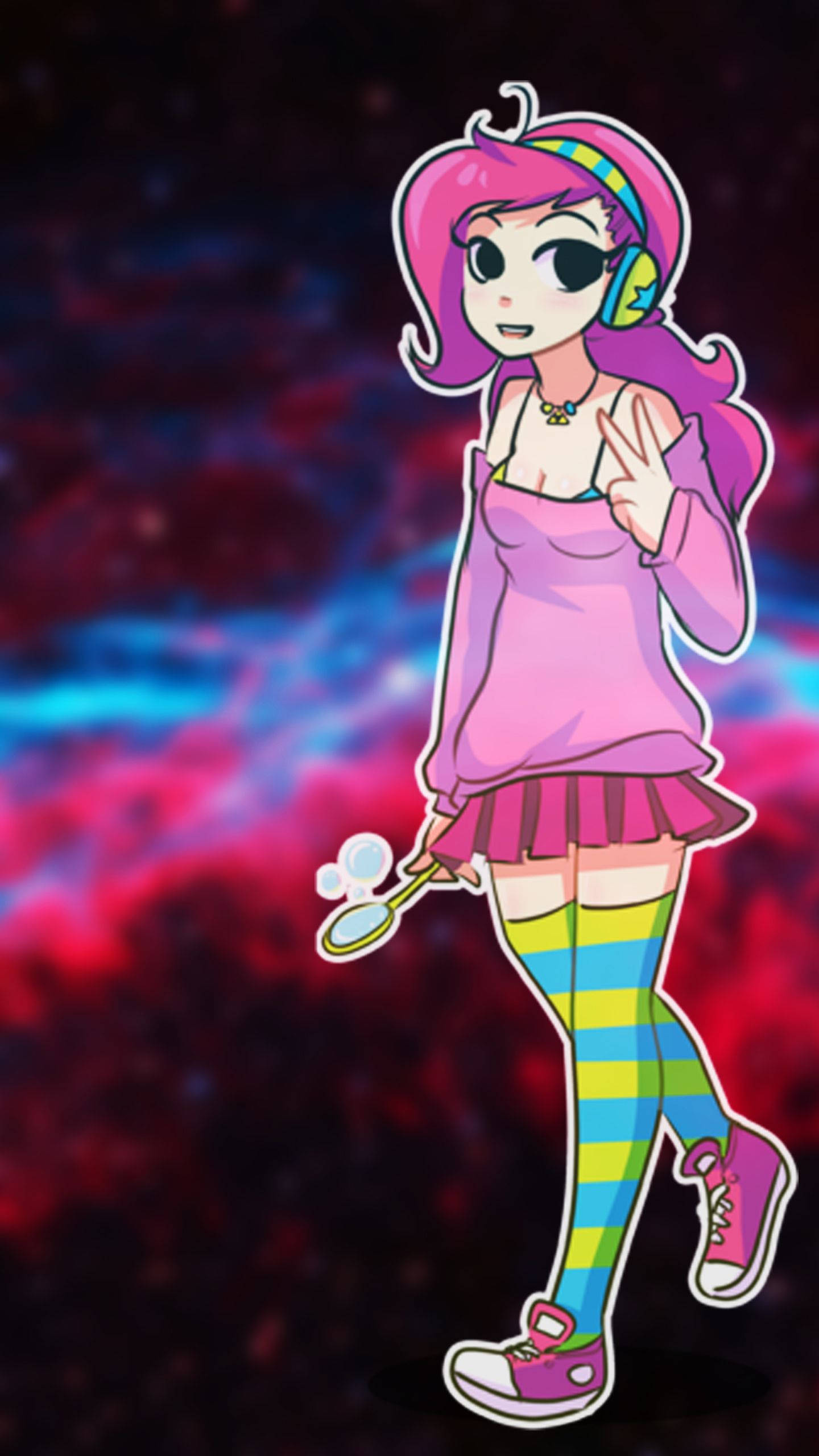 Terraria, anime girl, pink hair, 2K Phone Wallpaper