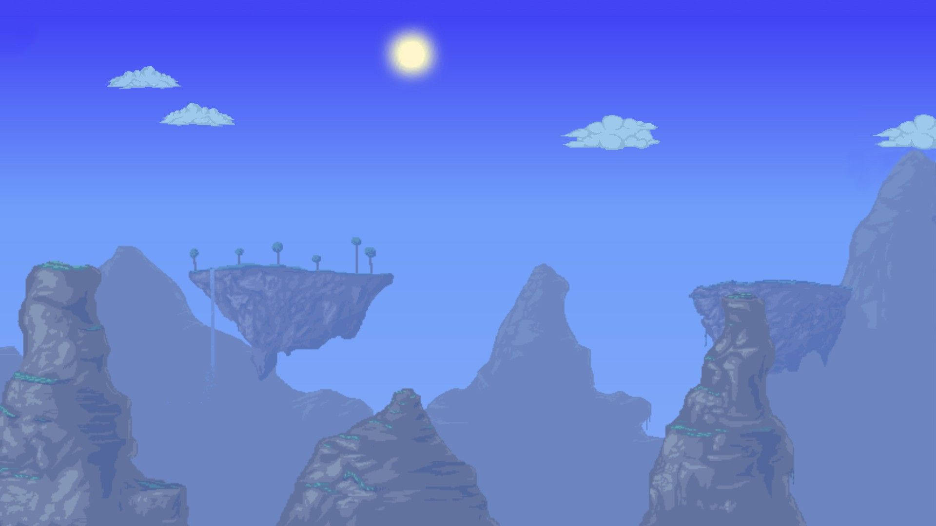 Terraria, biome, floating mountain platforms, Full HD Desktop Wallpaper