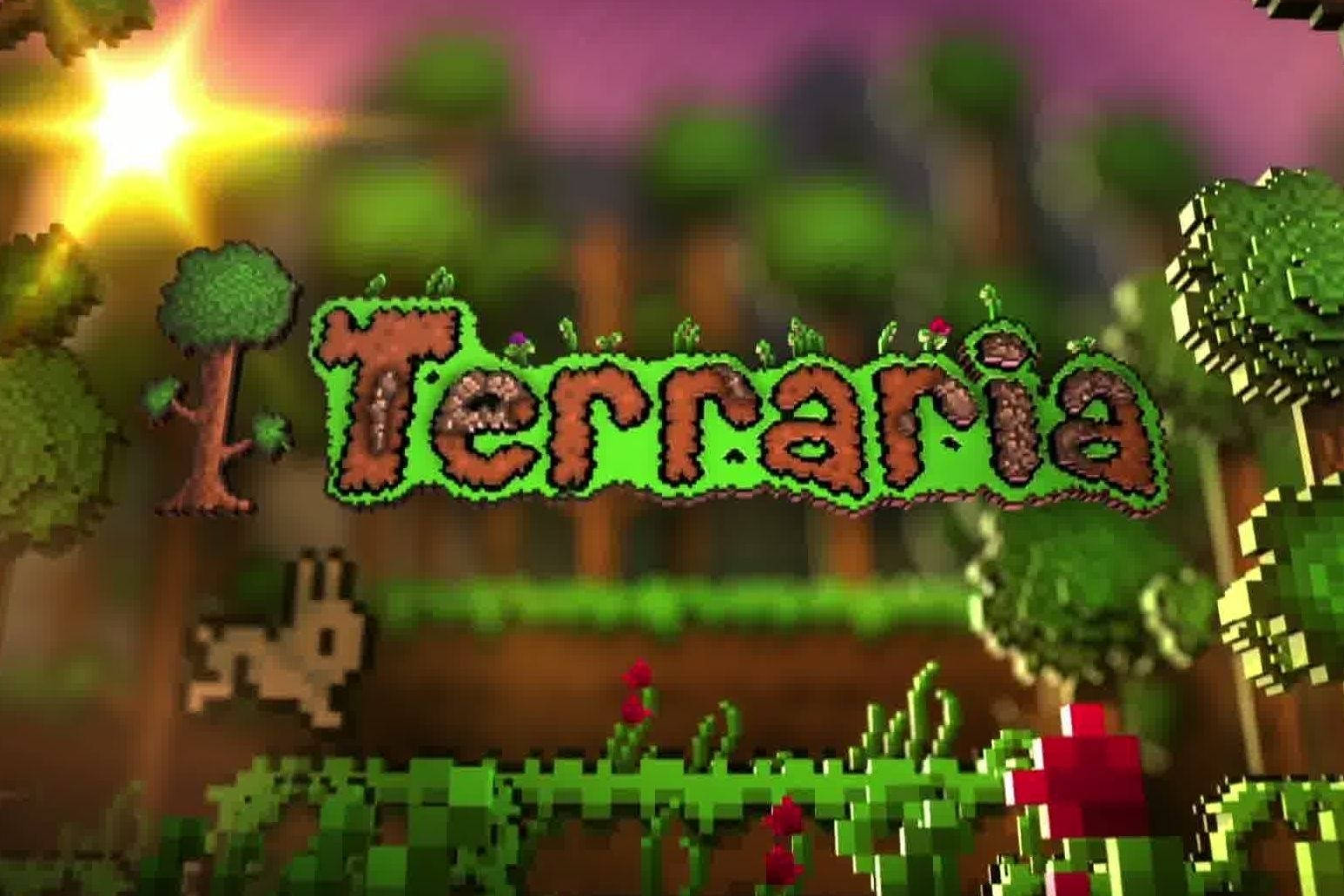 Terraria, forest, glows, HD Desktop Wallpaper